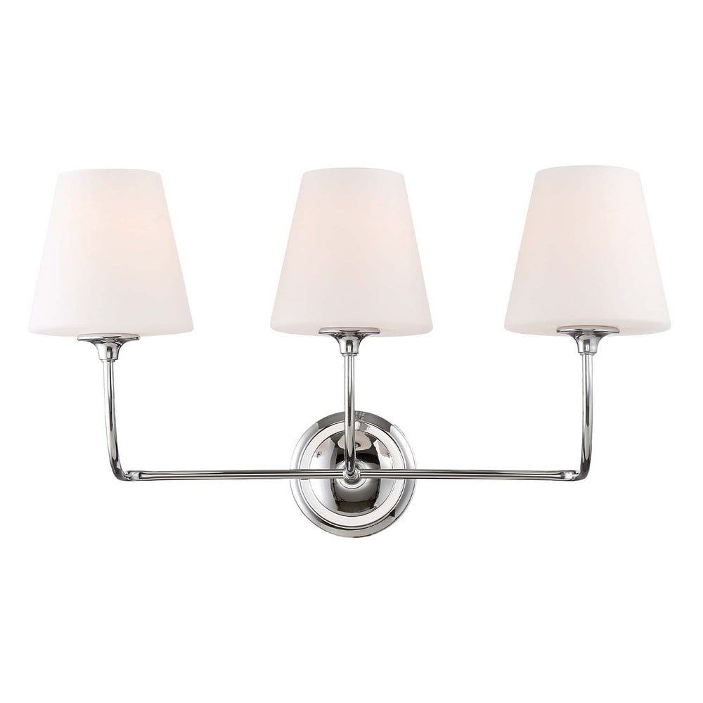 Sylvan Chrome 3-Light Vanity with Glass Shades