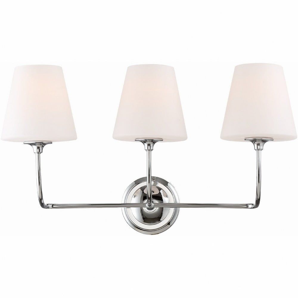 Sylvan Chrome 3-Light Vanity with Glass Shades