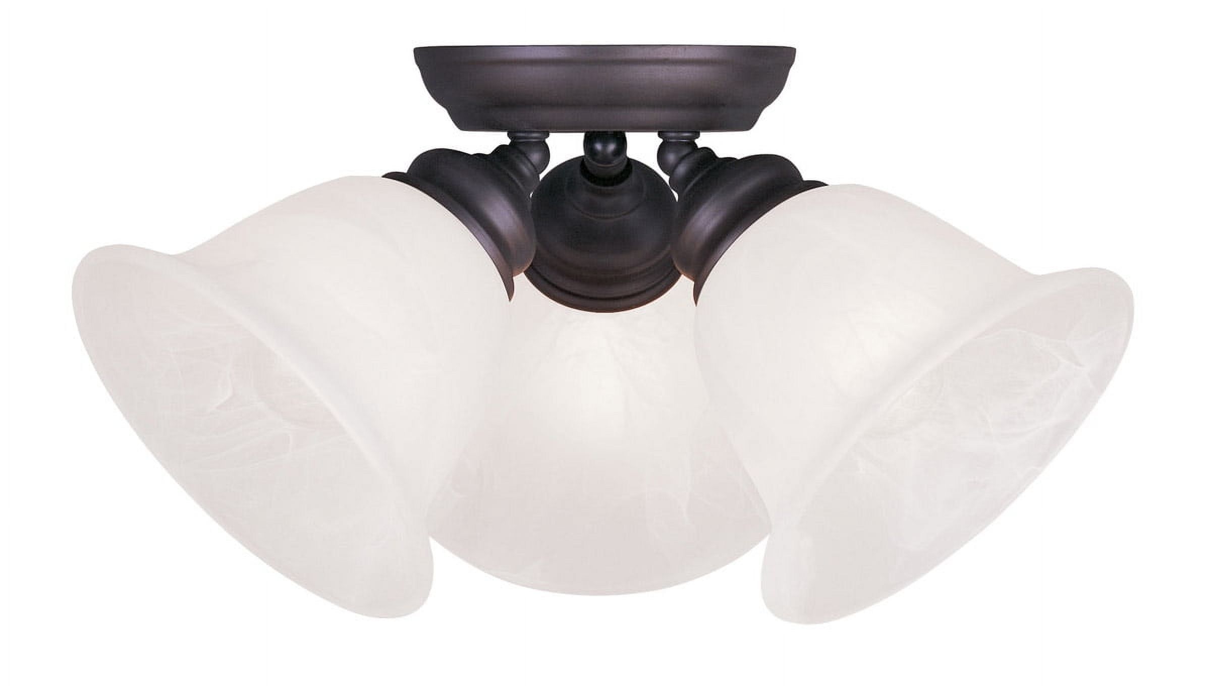Elegant Essex Bronze 3-Light Ceiling Mount with Alabaster Glass