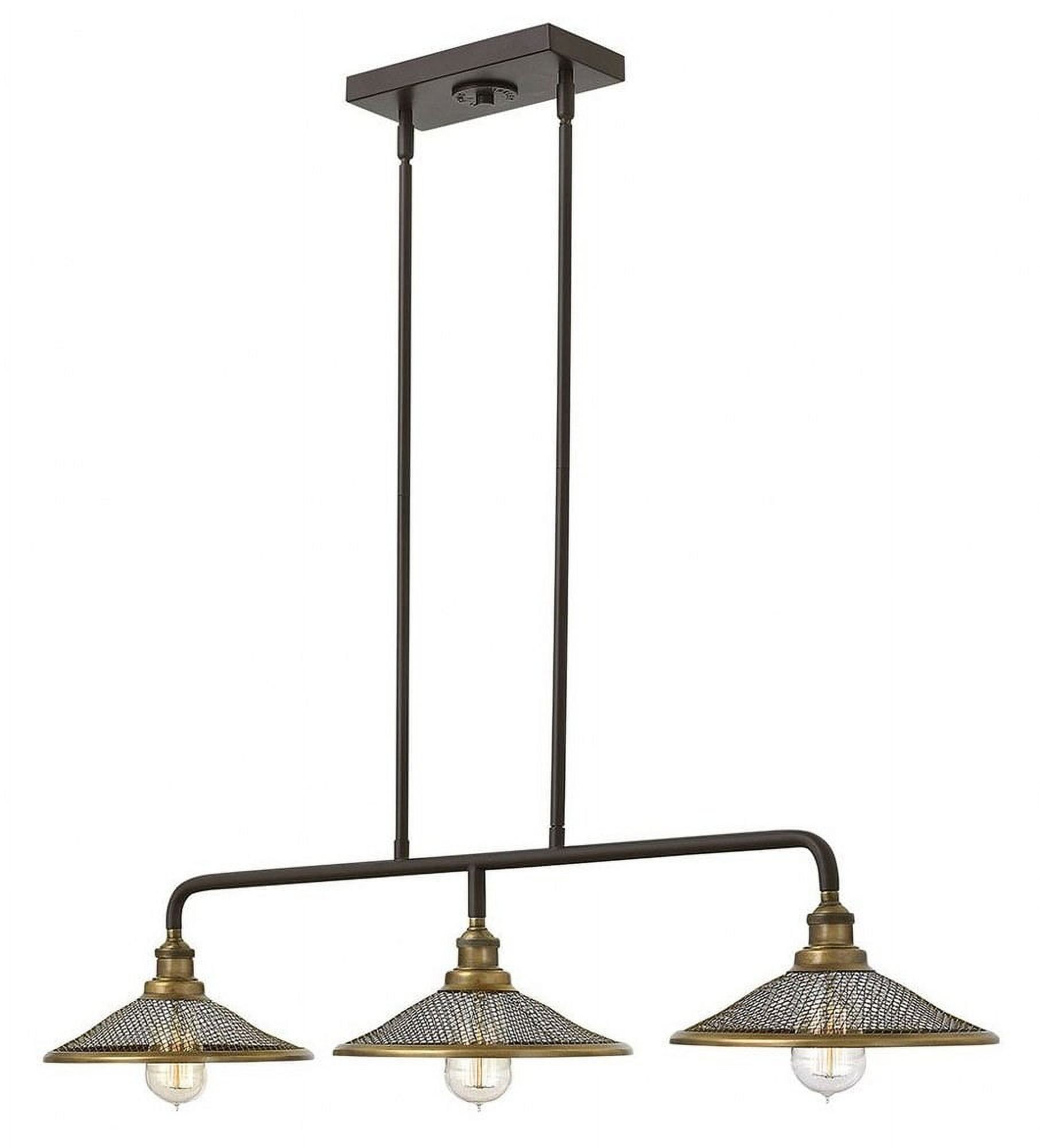 Buckeye Bronze Industrial 3-Light Linear Chandelier