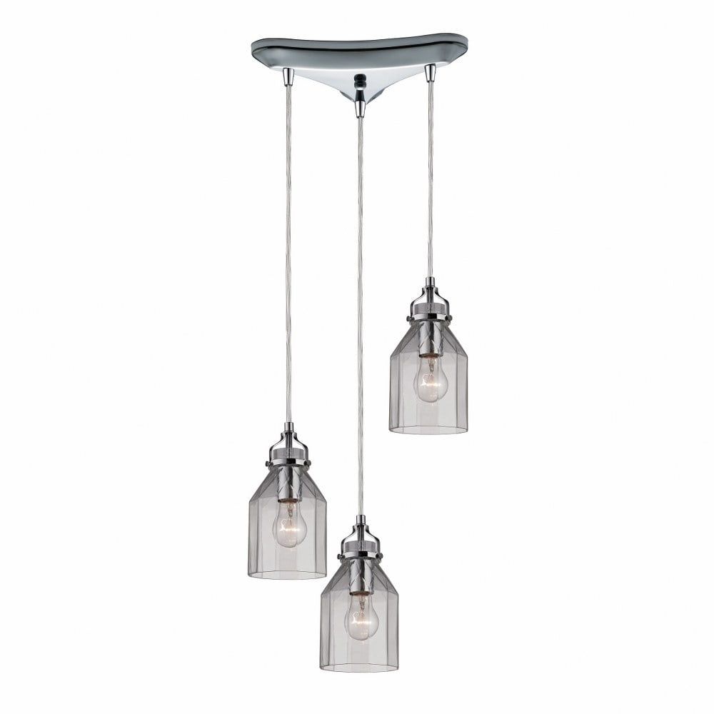 Contemporary Danica 10" Polished Chrome Glass Pendant Light