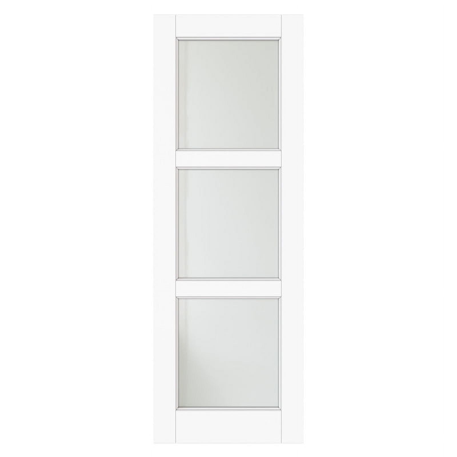 28" x 80" White Primed MDF and Frosted Glass Interior Door