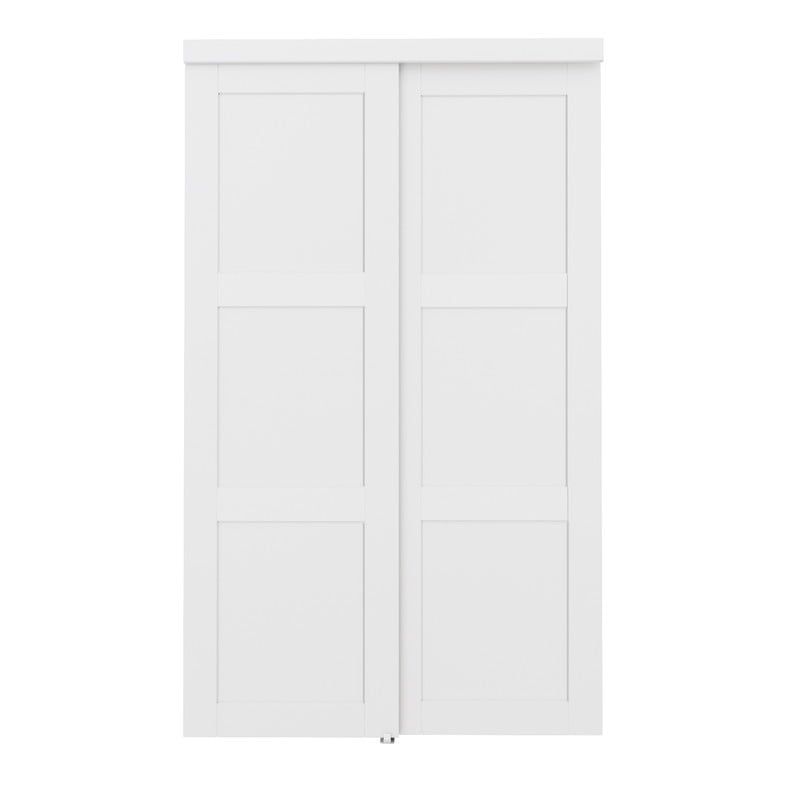 48" x 80" White Primed MDF 2-Panel Sliding Door