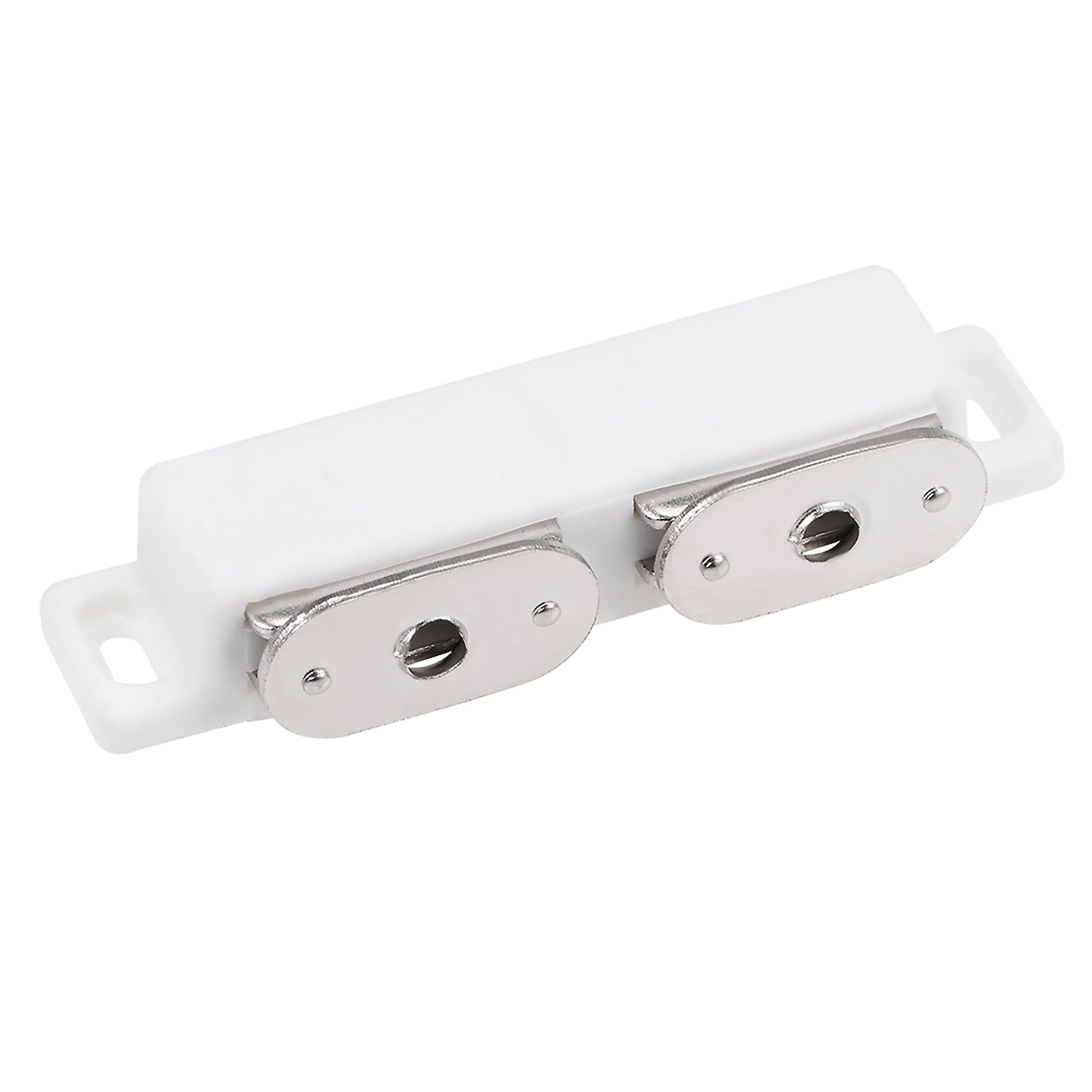 White 3" Double Magnetic Cabinet Door Latch