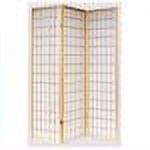 Gold and White 3-Panel Shoji Folding Room Divider