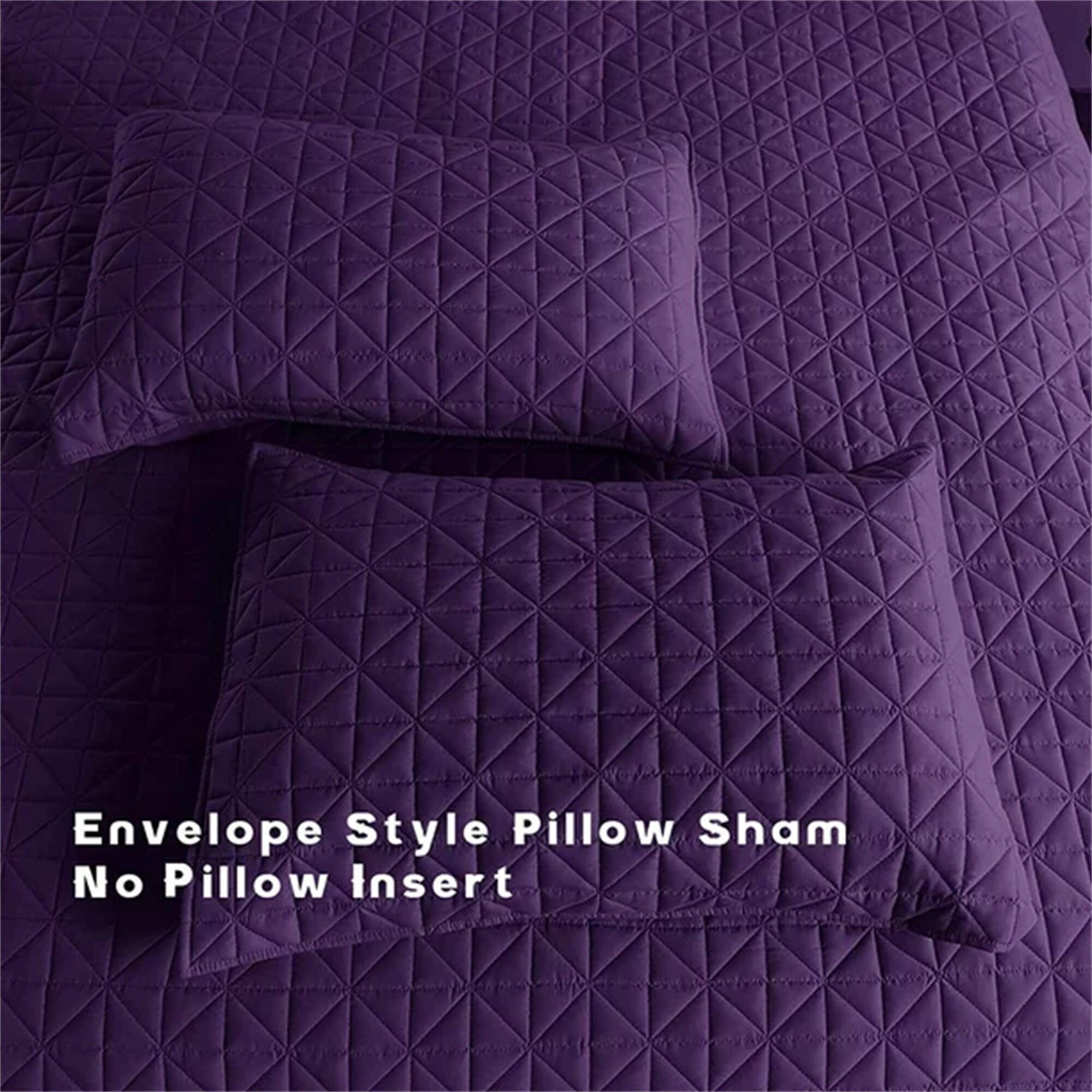 King Size Purple Microfiber Reversible Quilt Set