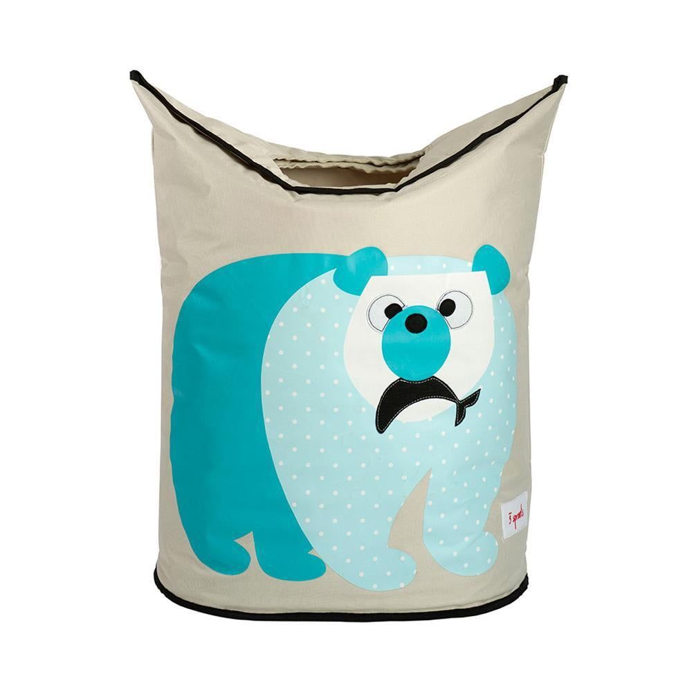 Polar Bear Collapsible Kids Laundry Hamper with Handles