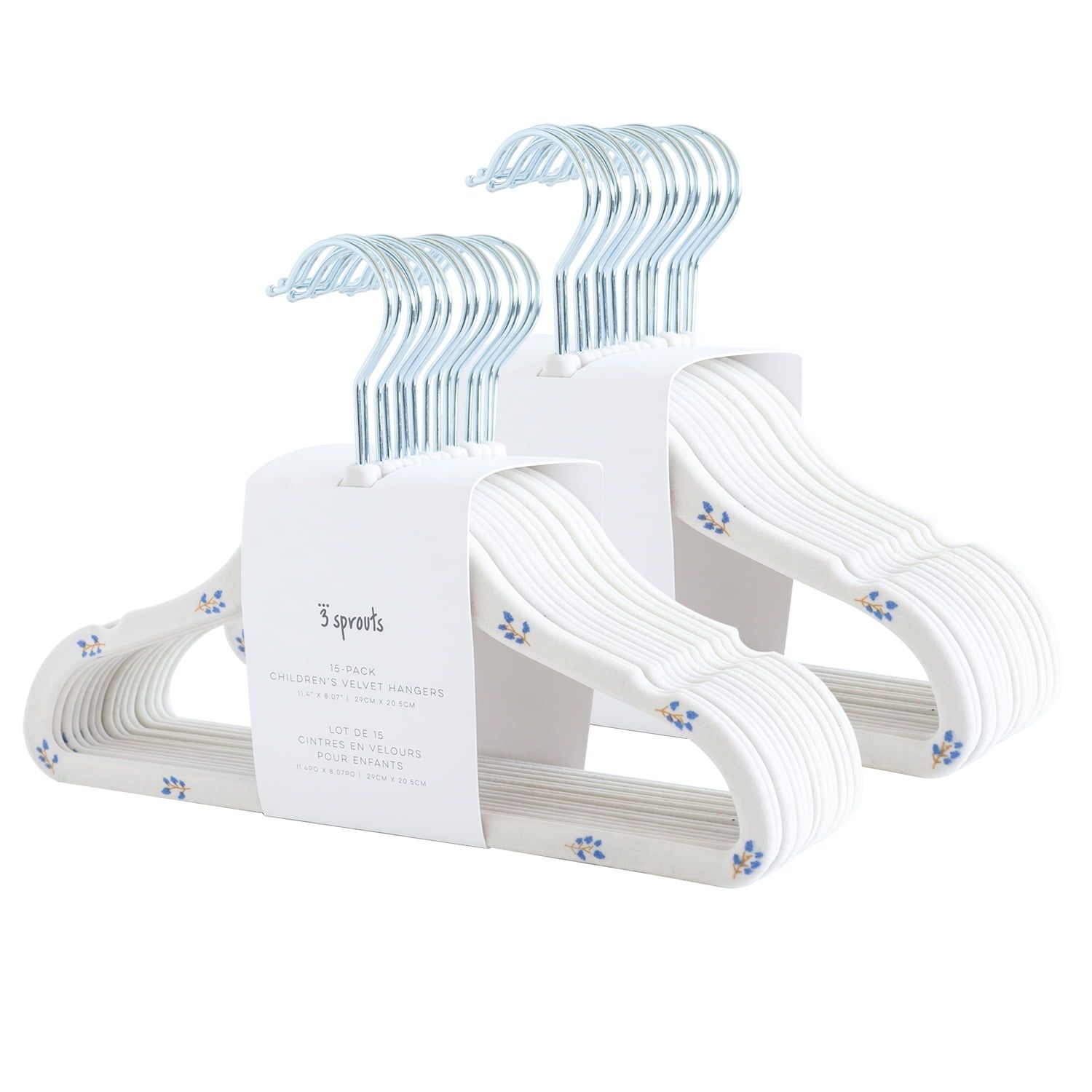 Blueberry & Cream Velvet Baby Clothes Hangers, Pack of 30