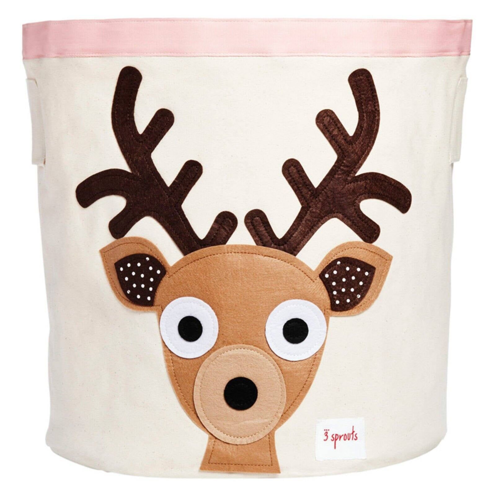 Deer Canvas Collapsible Kids Toy Storage Bin