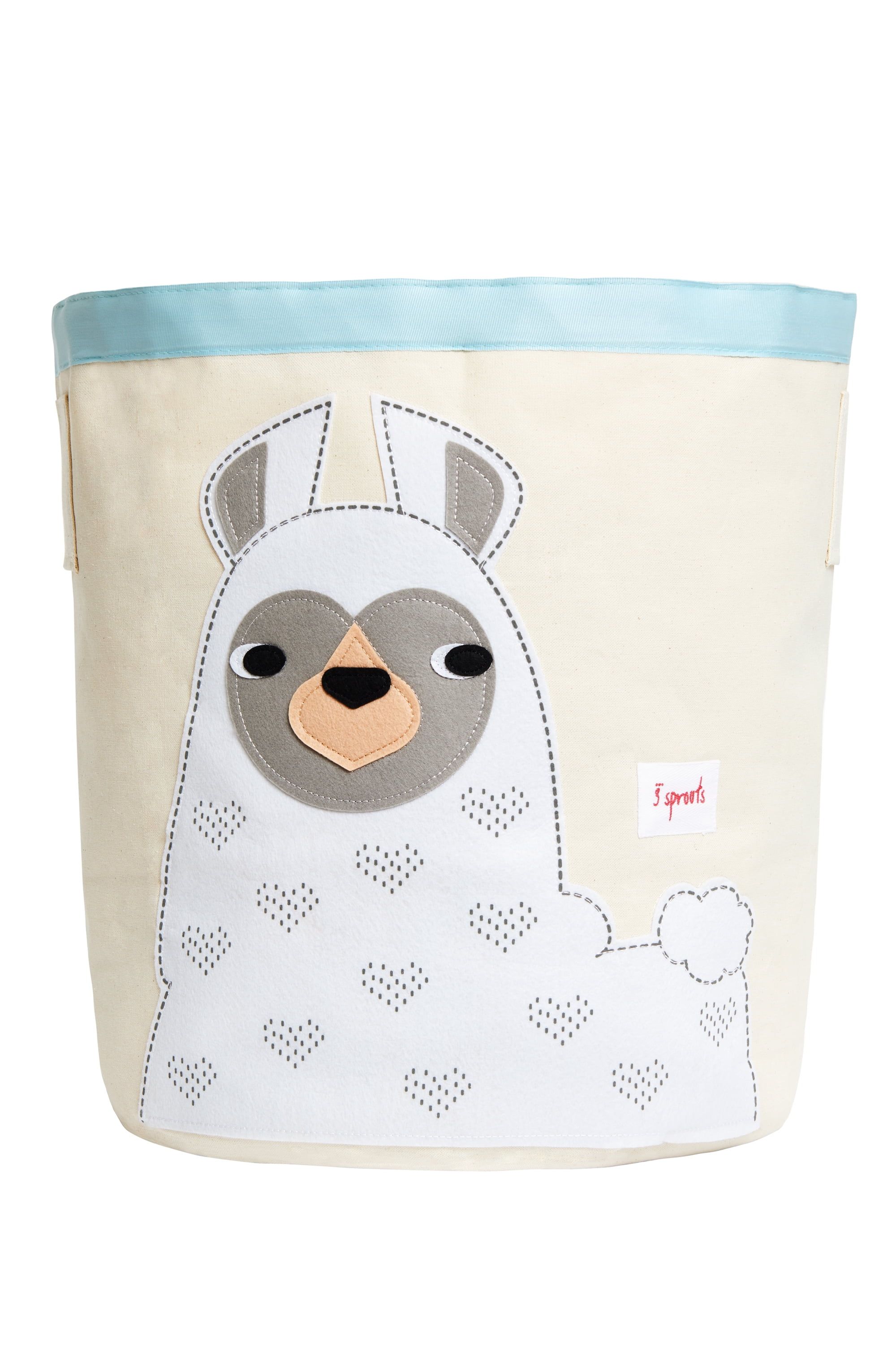 Llama Canvas Storage Bin with Handles for Kids