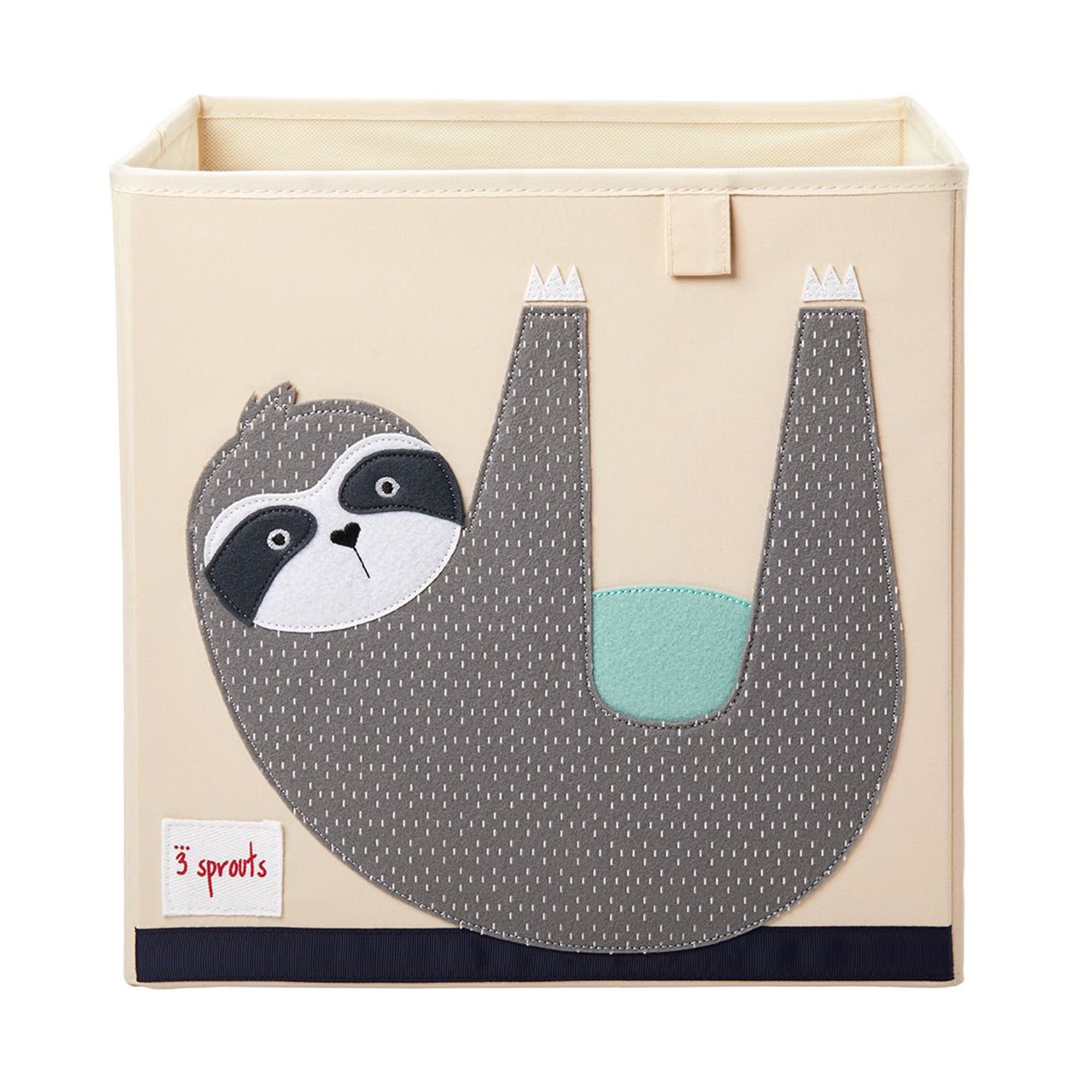 Sloth Beige and Gray Fabric Foldable Storage Cube