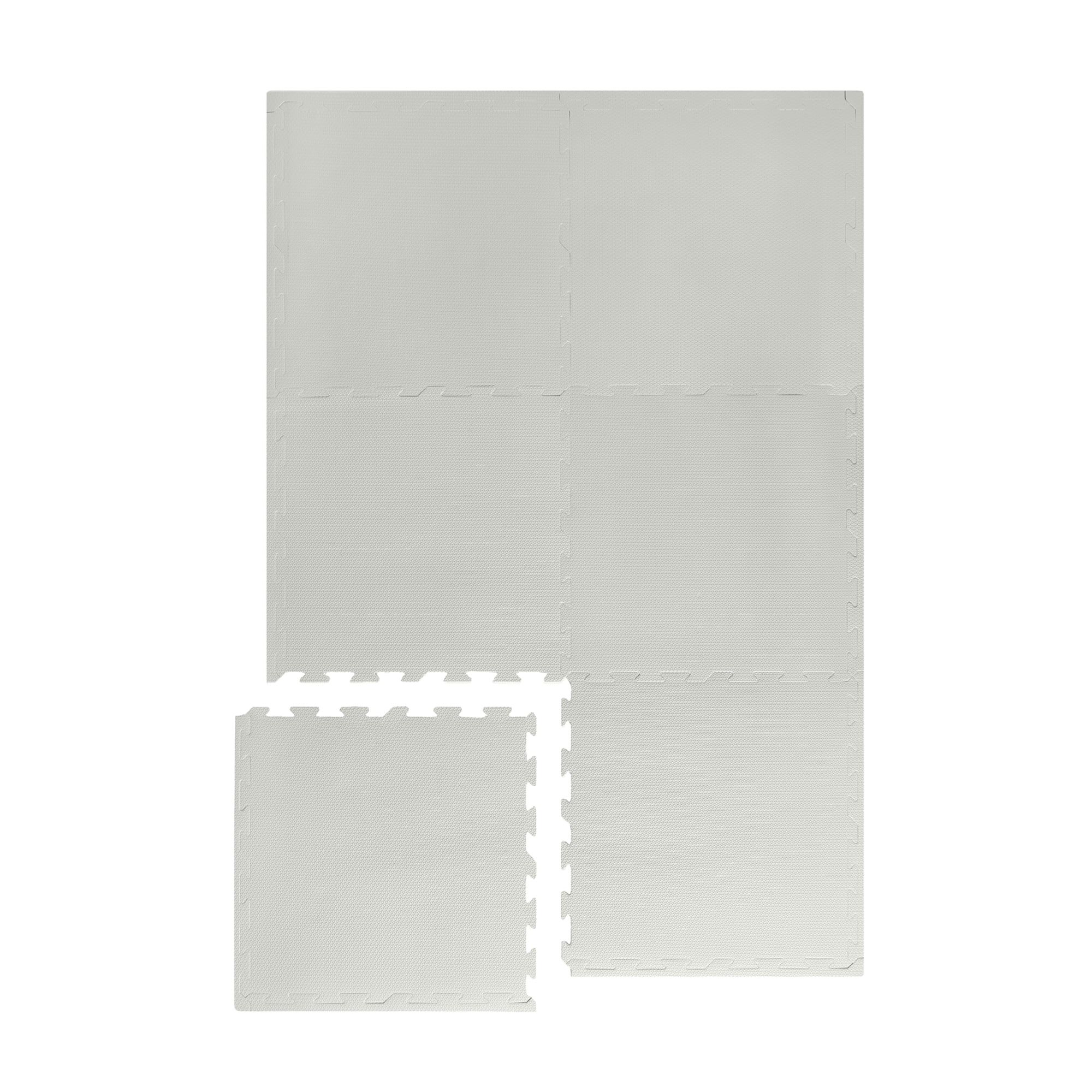 Solid Gray EVA Foam Interlocking Puzzle Play Mat