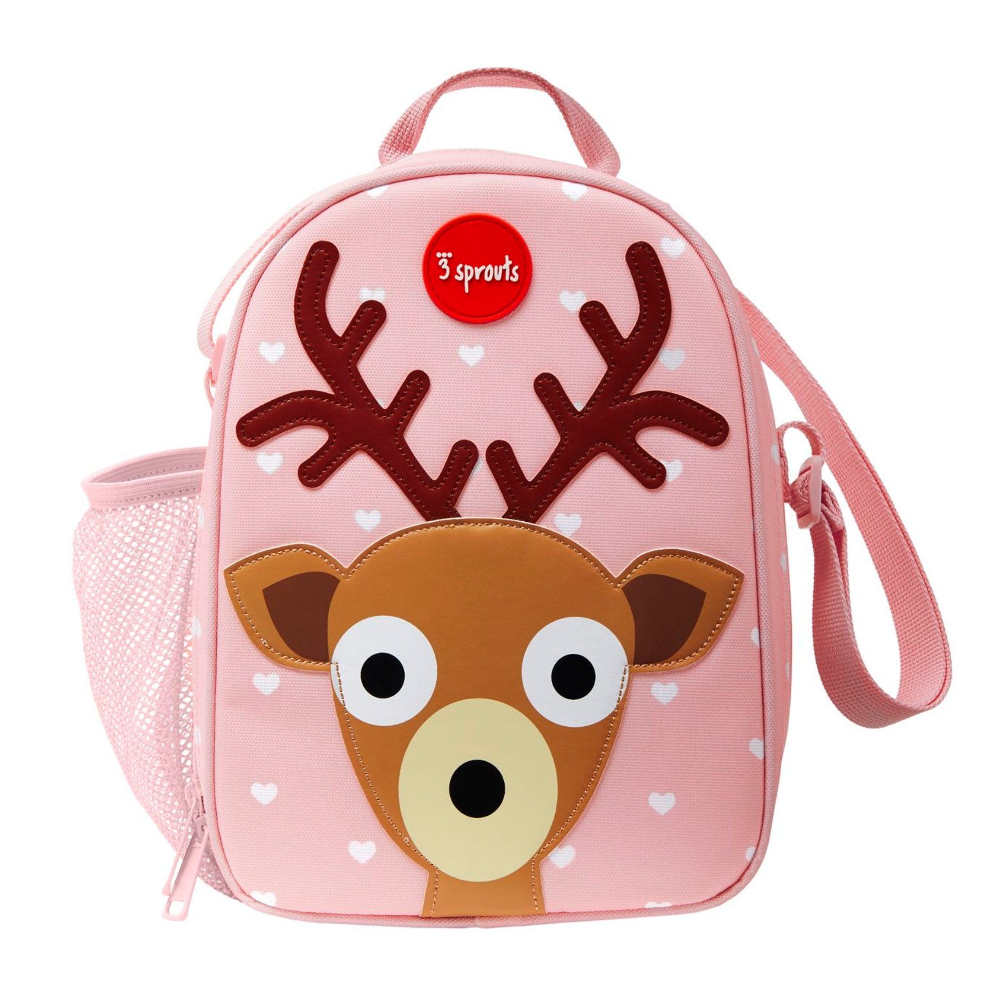 Pink Deer Insulated Kids Lunch Tote with Shoulder Strap