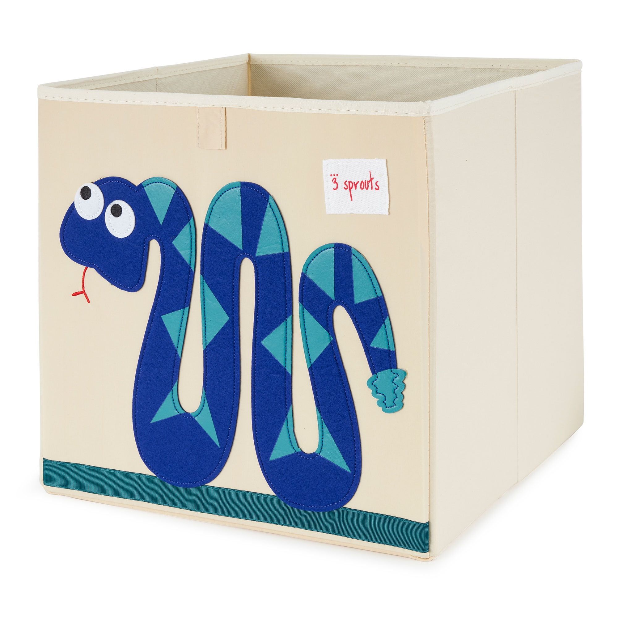 Blue Snake Foldable Fabric Storage Cube for Kids