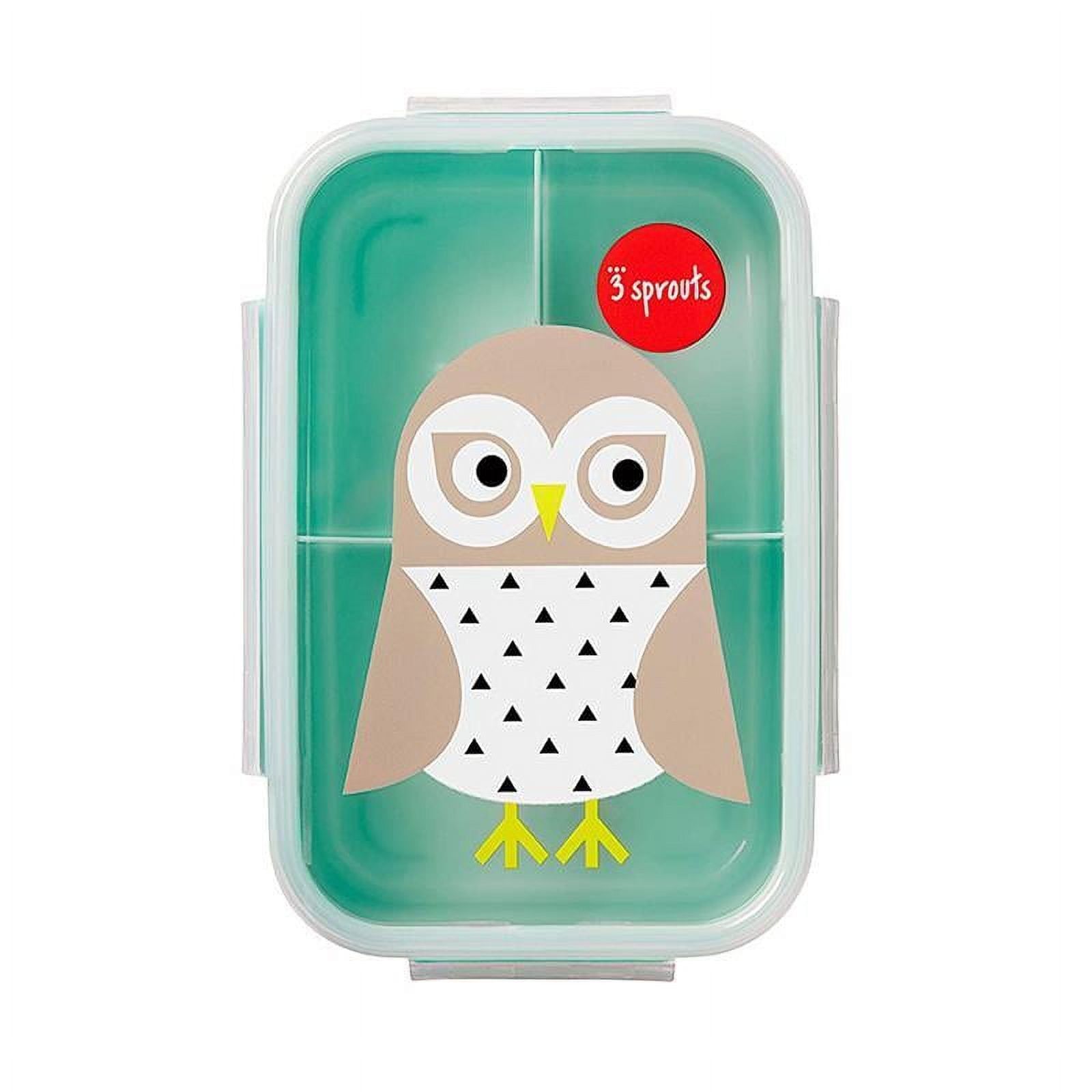 Mint Owl Leakproof Bento Lunch Box with 3 Compartments