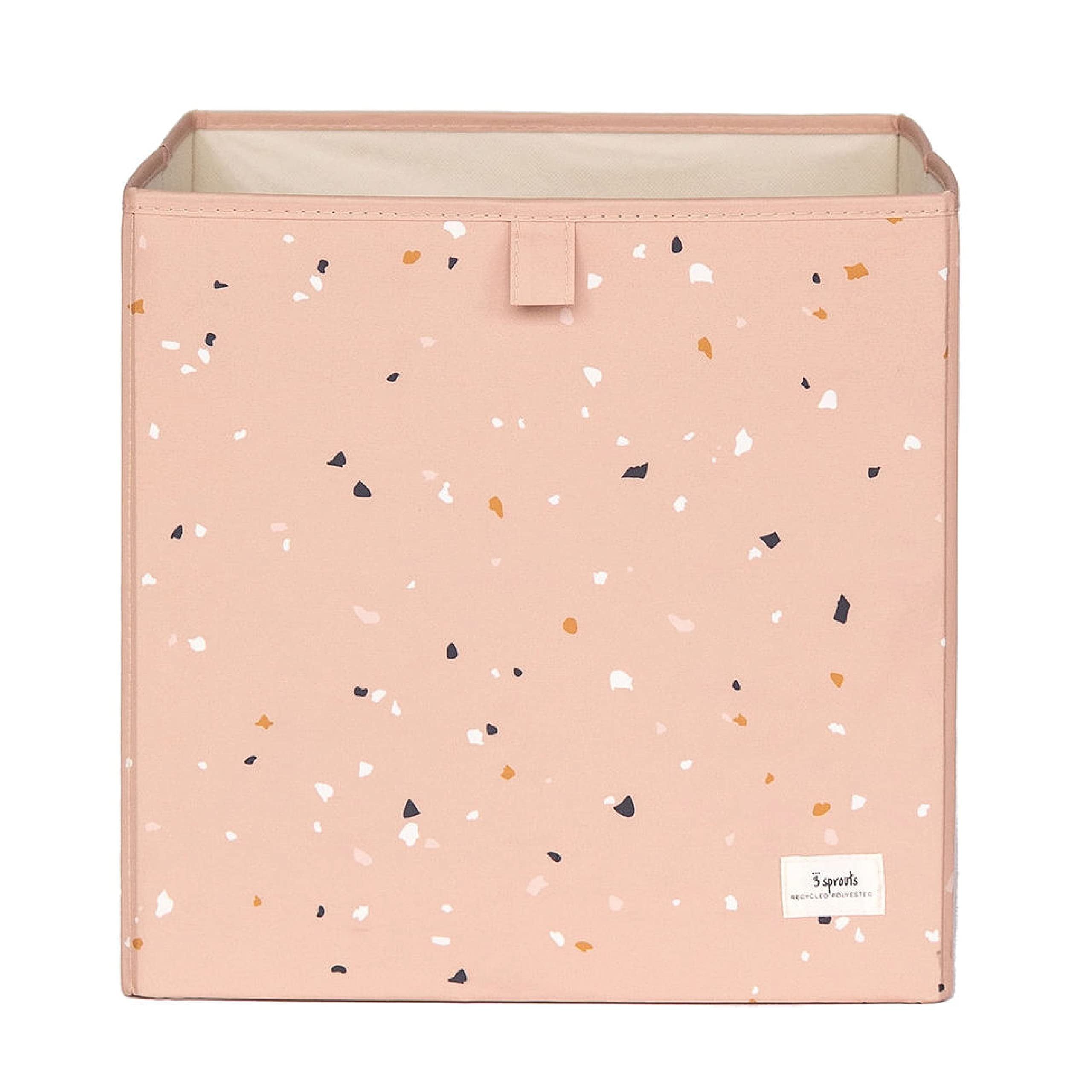 Terrazzo Clay Recycled Fabric Storage Cube with Reinforced Sides