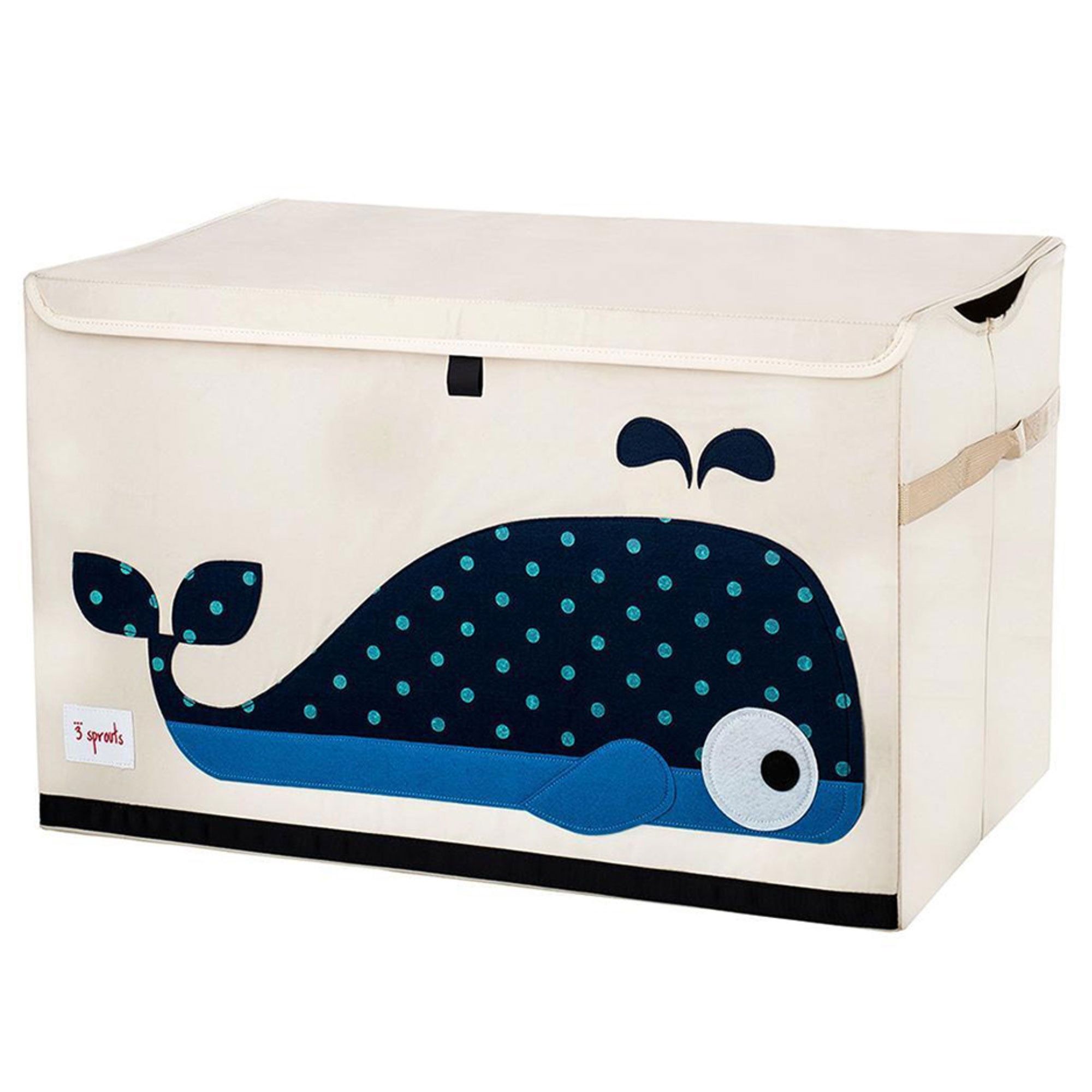 Tan and Blue Whale Polyester Kids Toy Chest