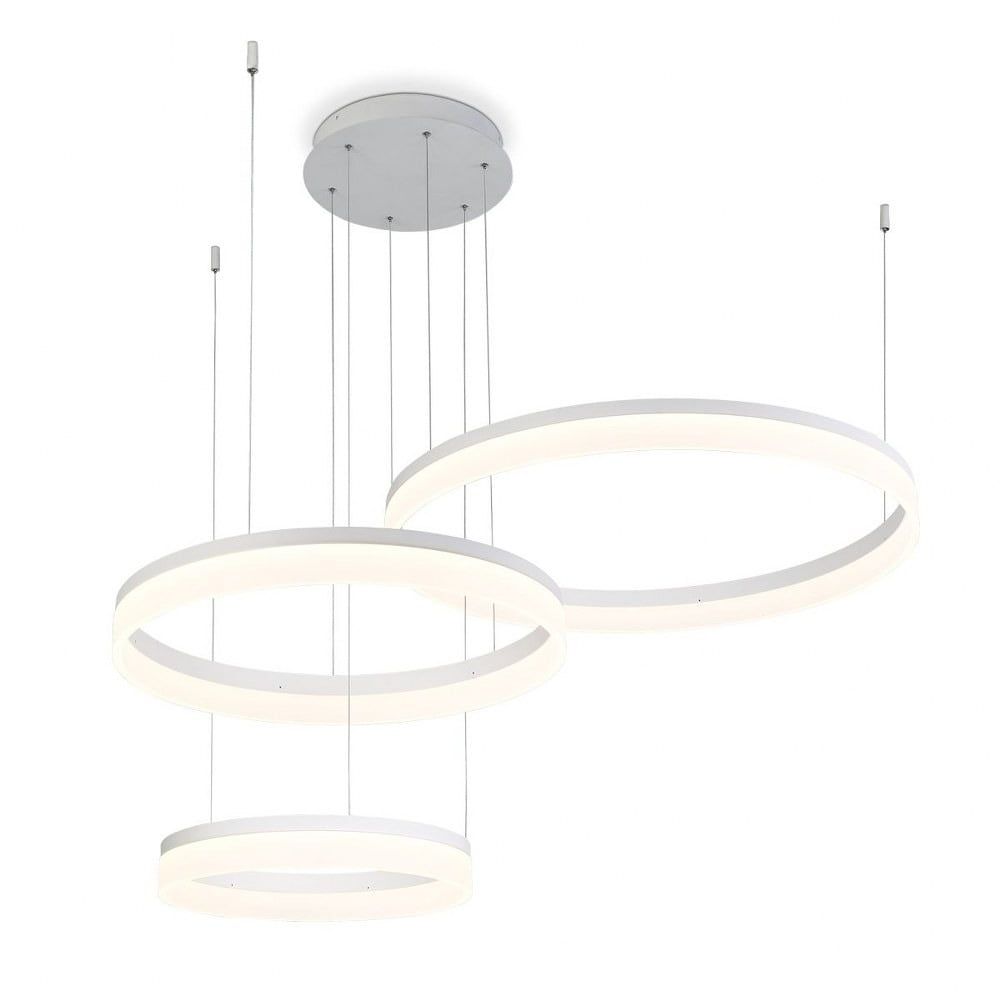 Minuta Sand White 3-Tier LED Halo Chandelier