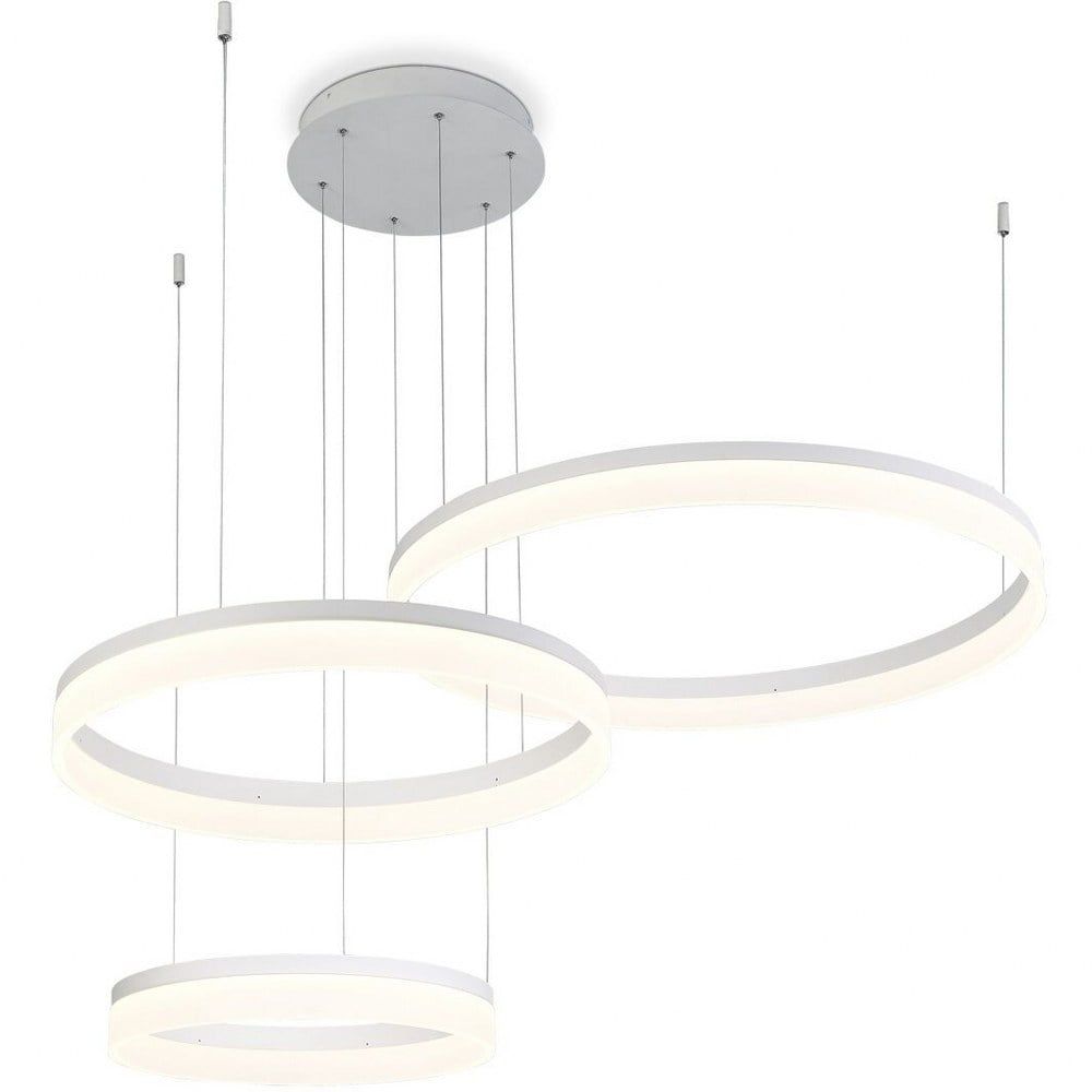 Minuta Sand White 3-Tier LED Halo Chandelier