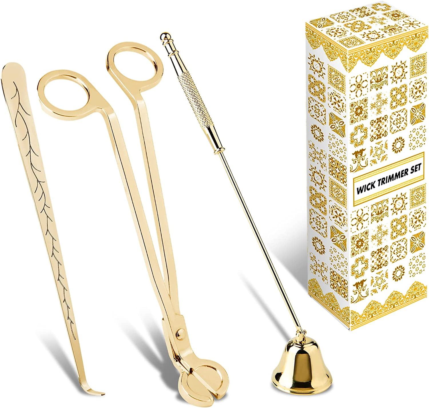 Gold Stainless Steel 3-in-1 Candle Care Kit