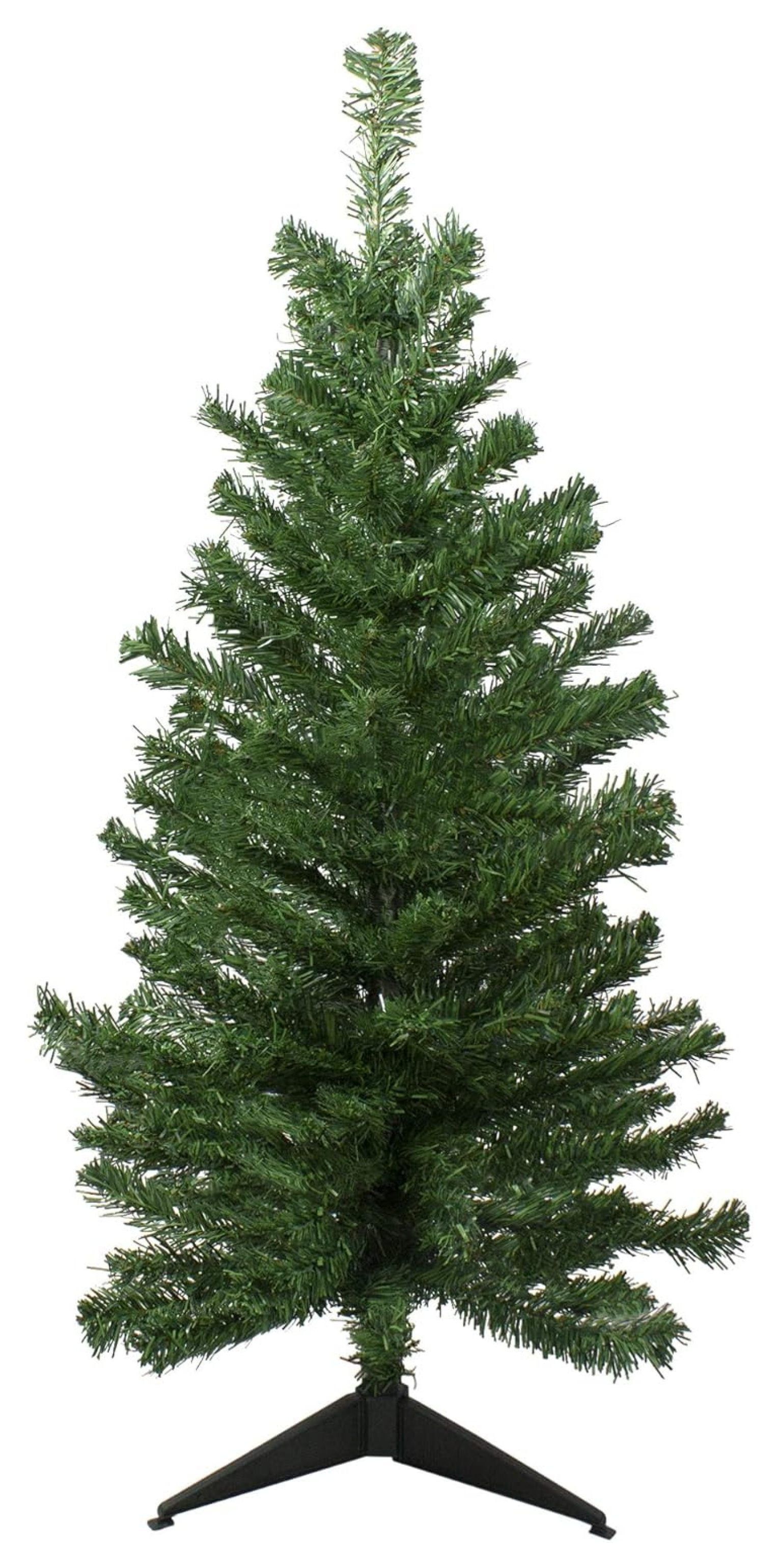 3' Green PVC Pine Artificial Christmas Tree with Plastic Stand