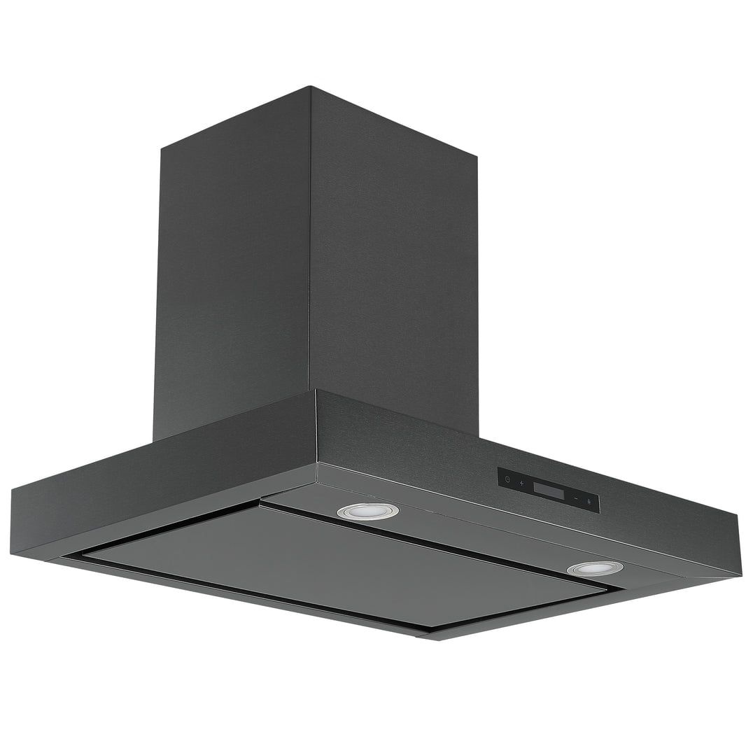 30" Black Stainless Steel Convertible Wall Mount Range Hood