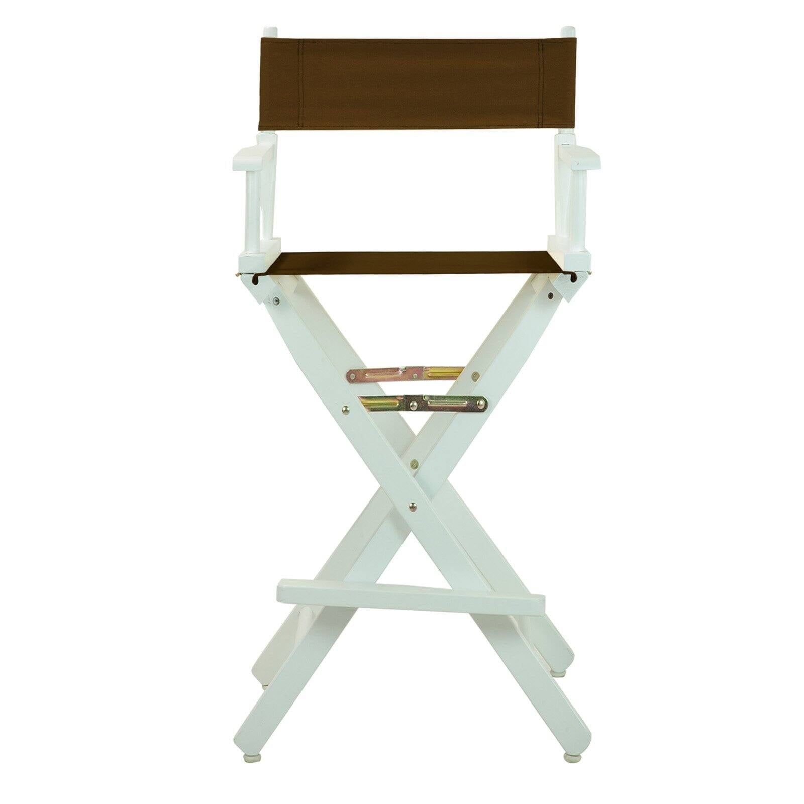 Classic Solid Wood 30" Director's Chair in White and Purple