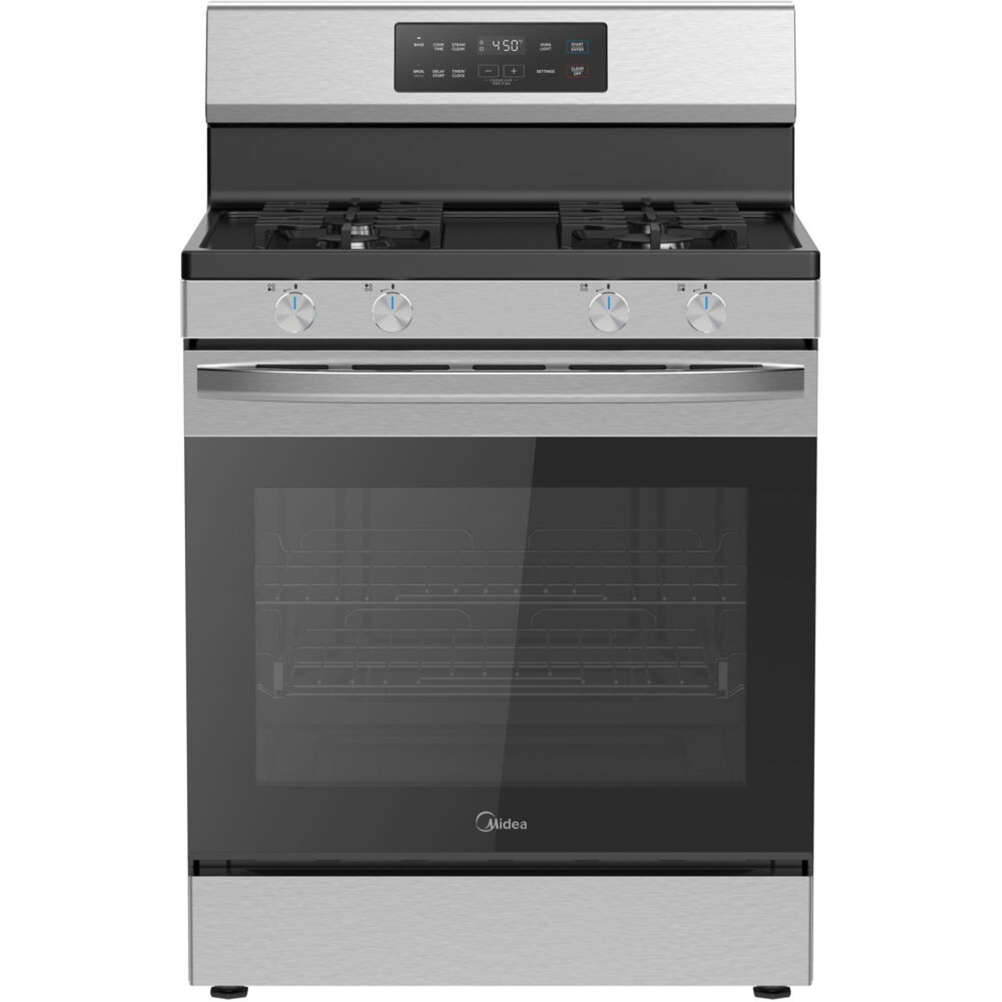 30" Stainless Steel Freestanding Gas Range with Steam Clean