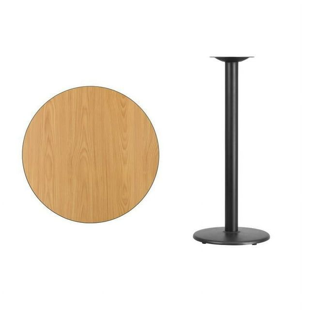 Black Round Laminate Bar Height Table with Metal Base