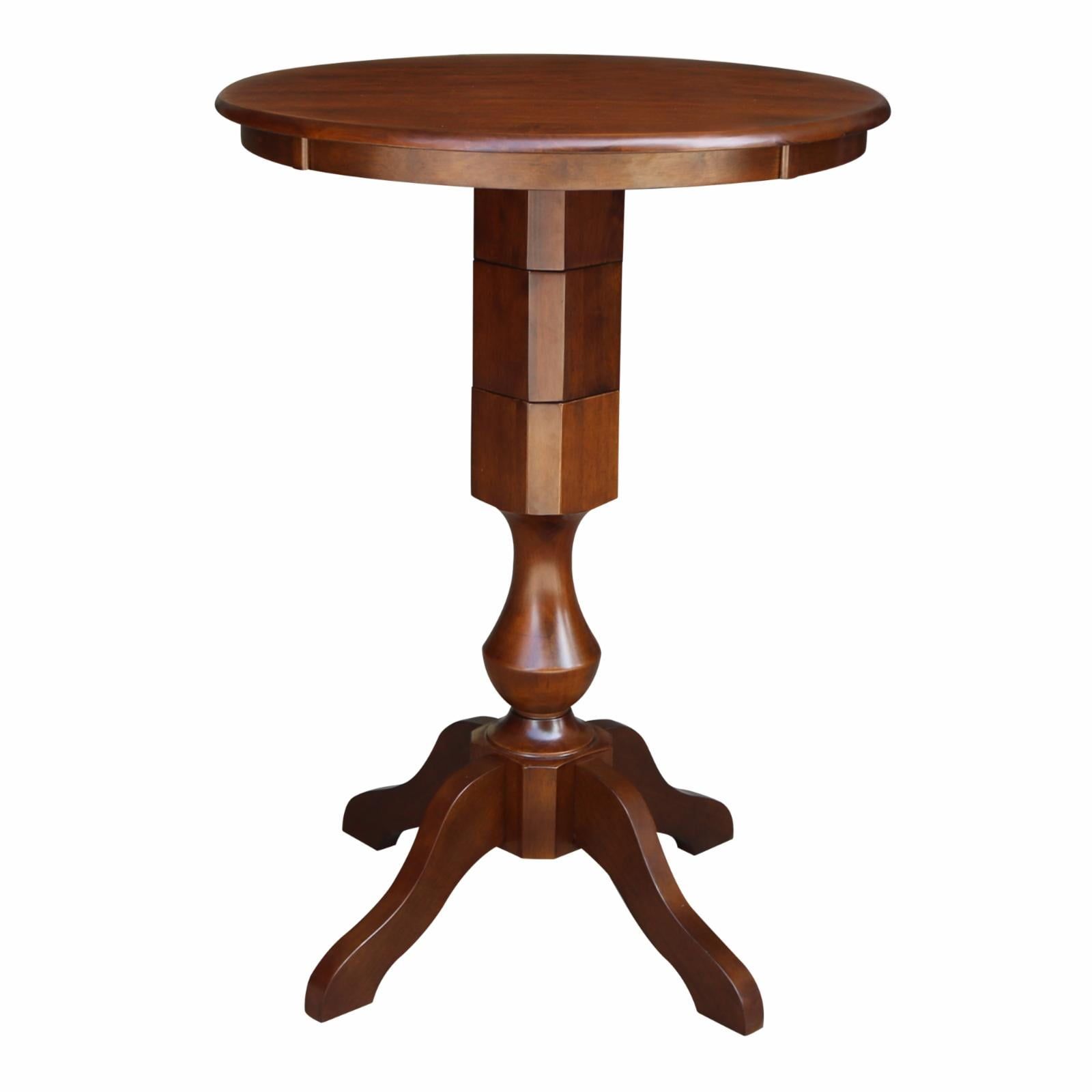 Espresso Stained Rubberwood 30" Round Bar Height Dining Table