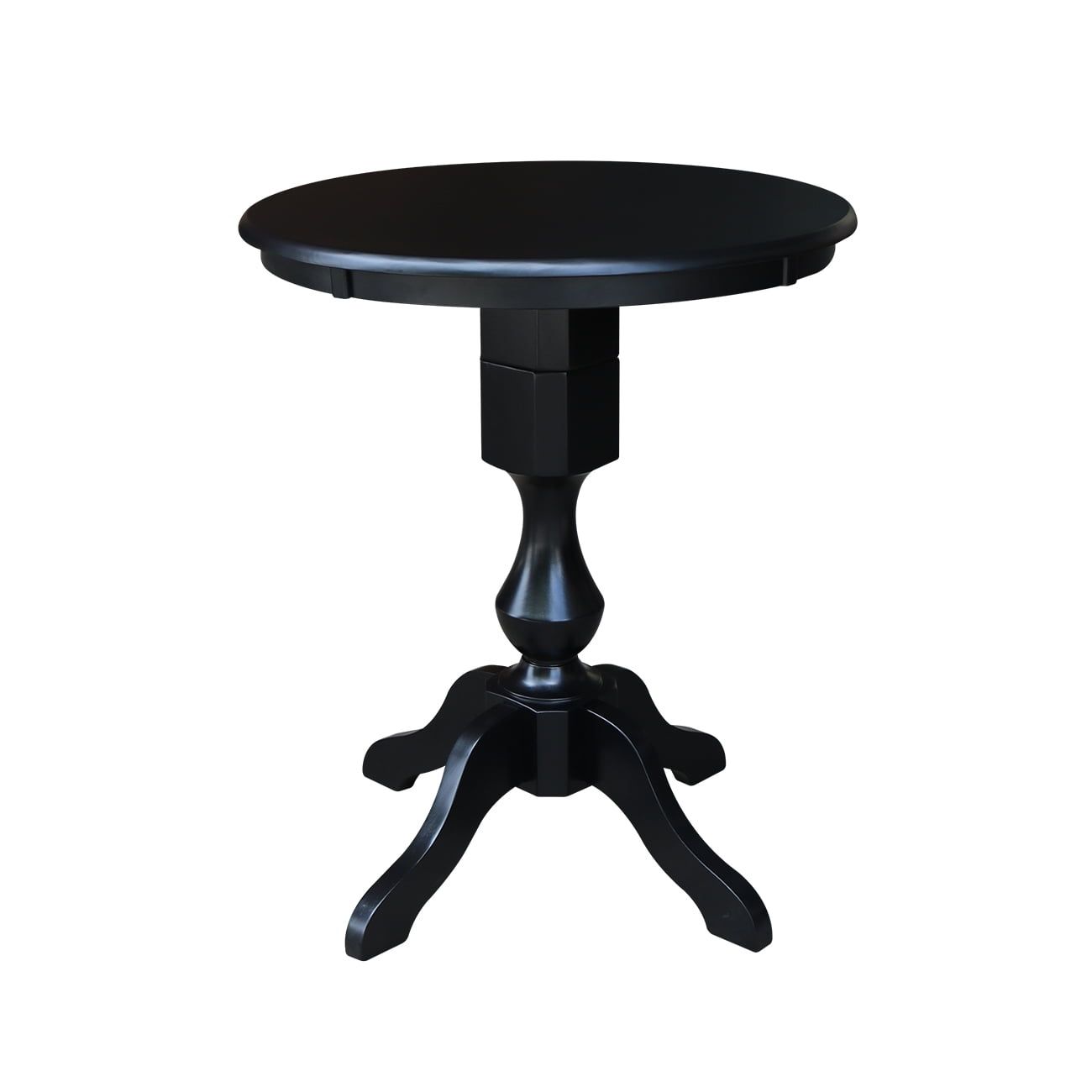 Small Black Round Wood Counter Height Dining Table