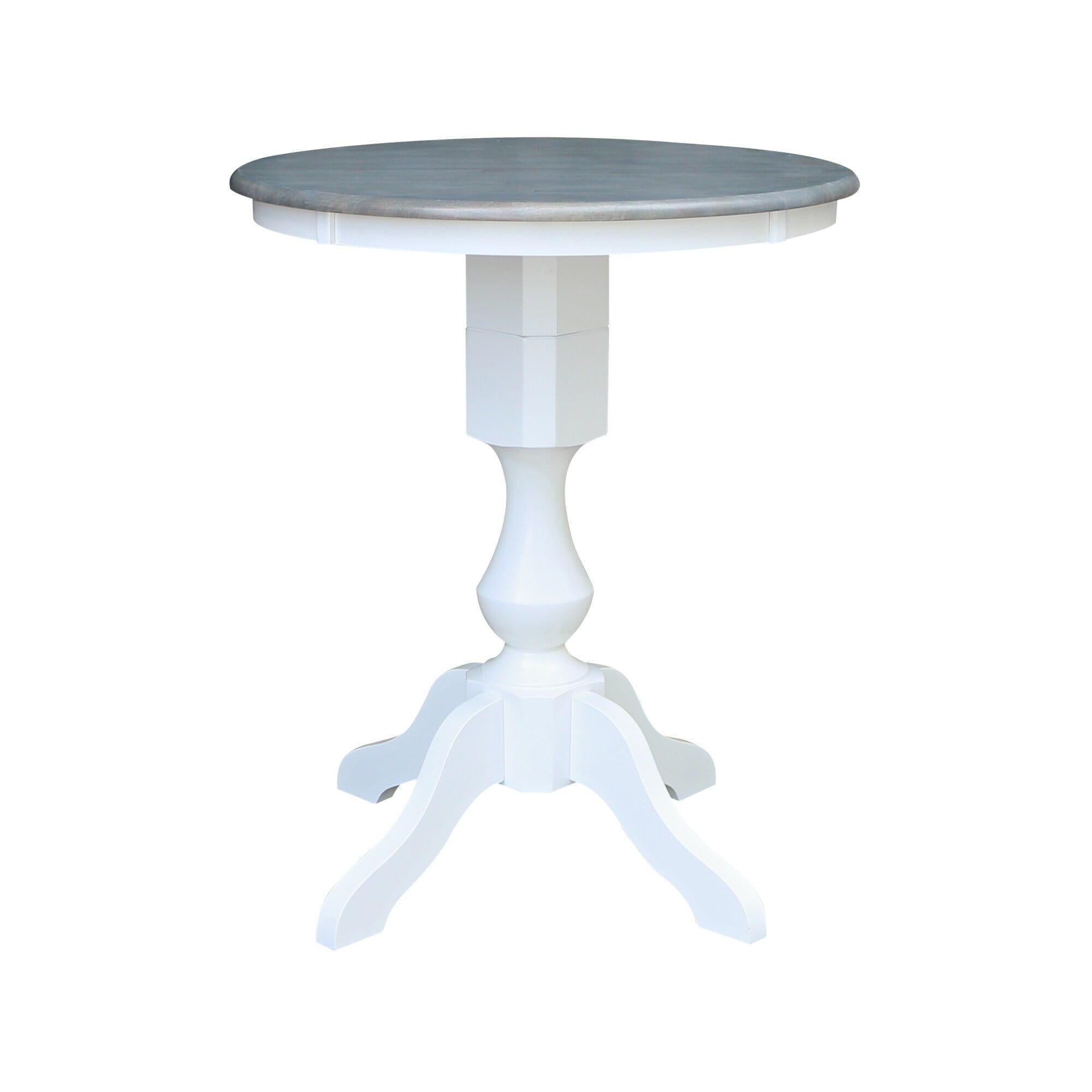 Eco-Friendly Parawood 33" Round Extendable Counter Height Table in White