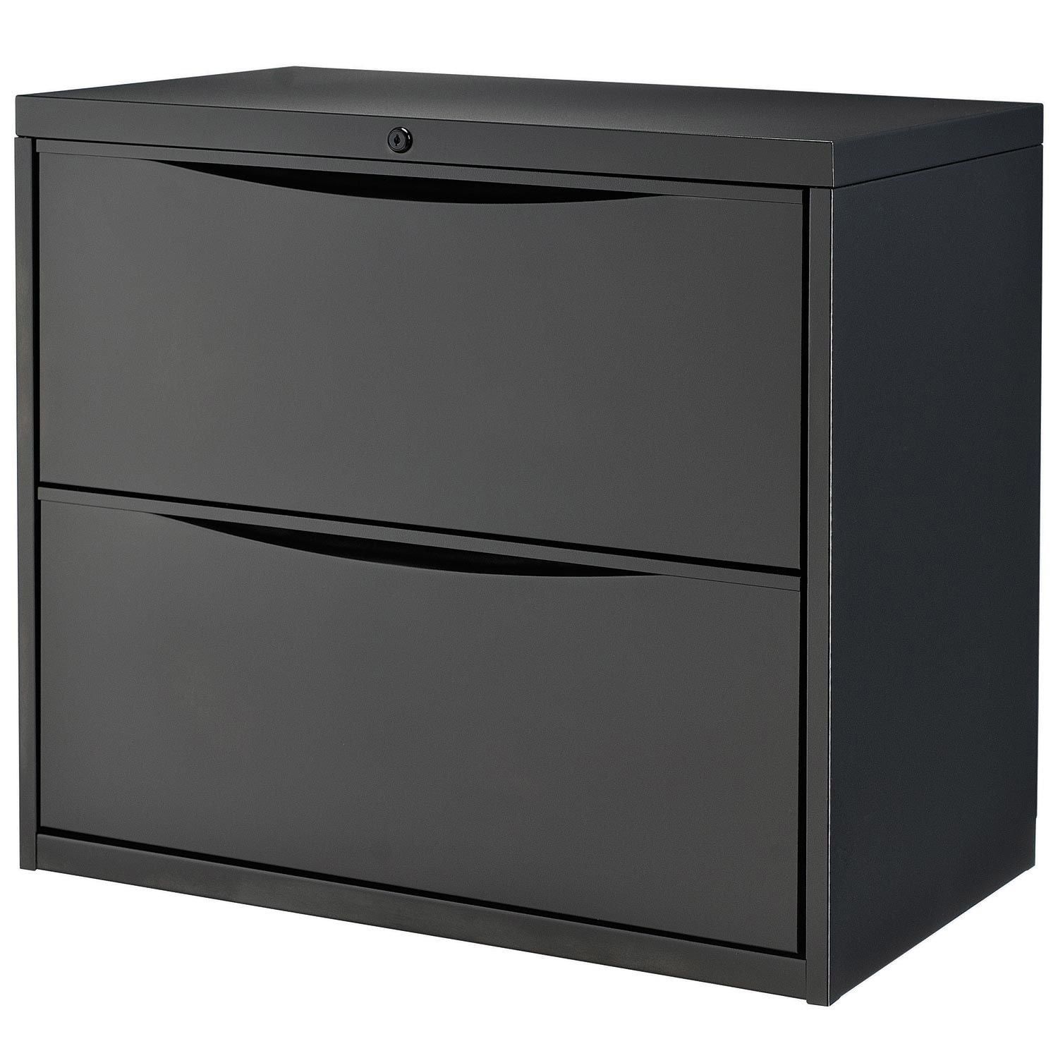 Black 30'' Wide 2-Drawer Lockable Lateral File Cabinet