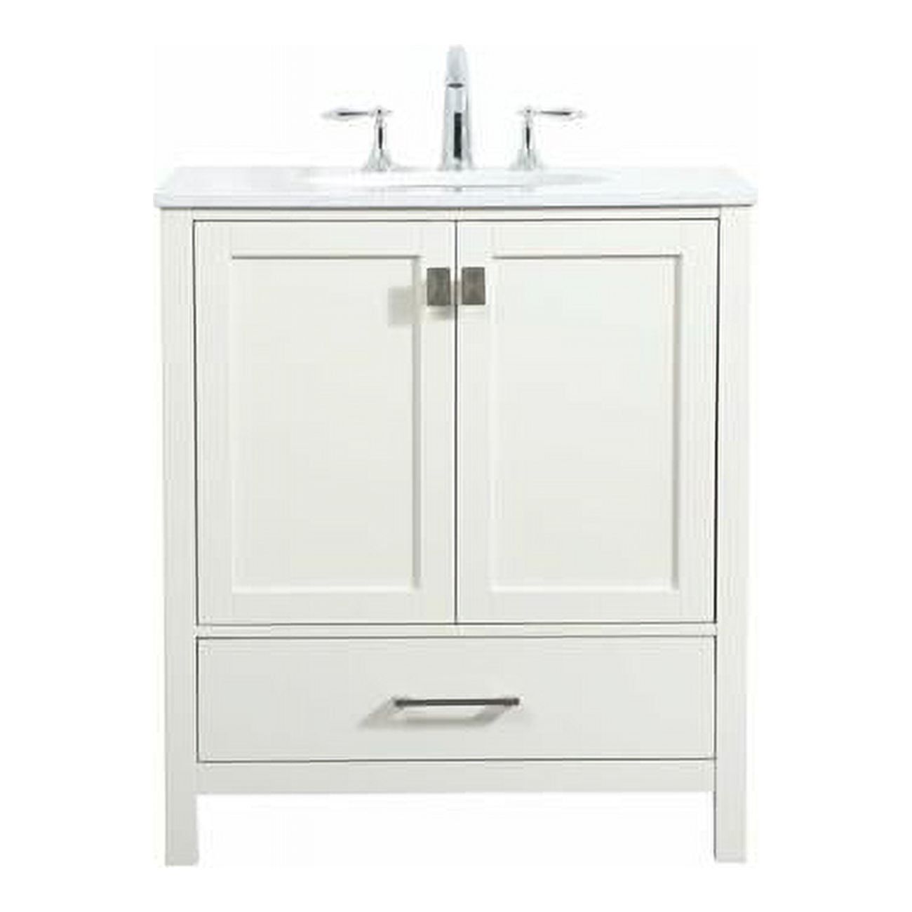 Irene 30" White MDF Single Bathroom Vanity with Quartz Top