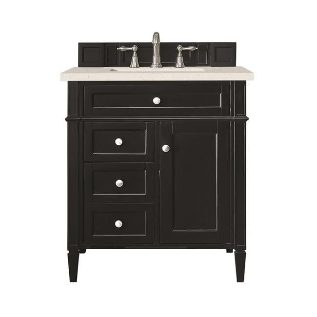 Brittany 30" Black Onyx Poplar Bathroom Vanity with Quartz Top