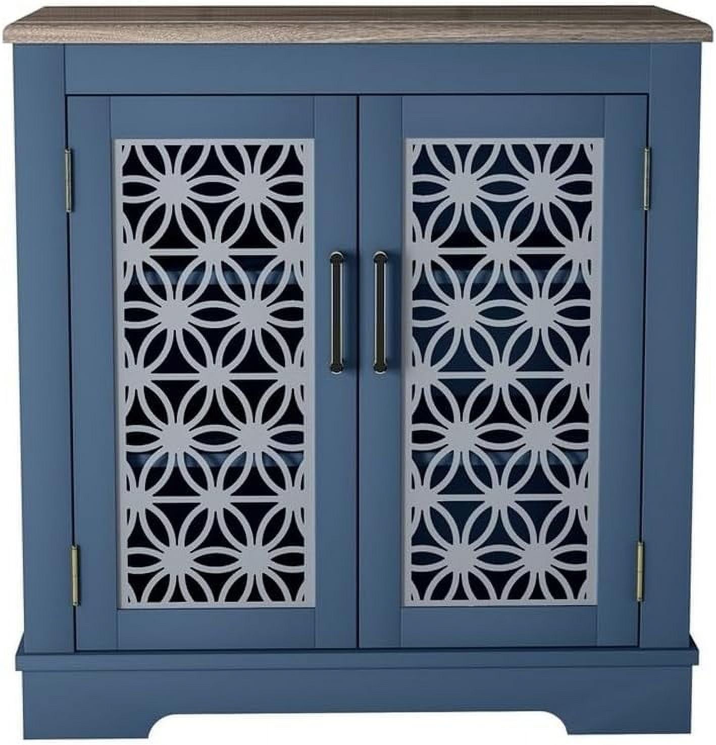 Blue Medium-Density Fiberboard 30'' Storage Sideboard Buffet Cabinet