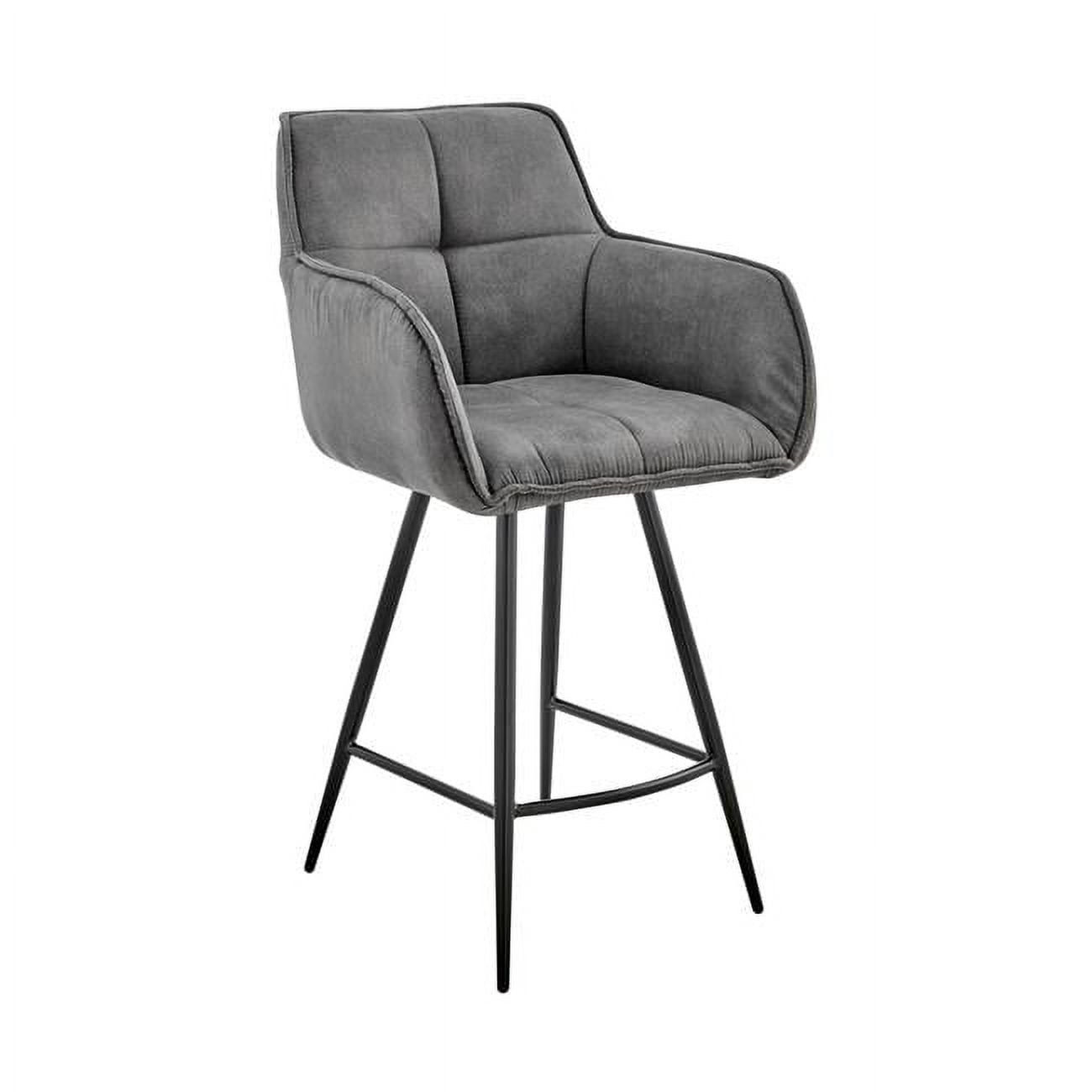 Verona 30" Adjustable Swivel Bar Stool in Charcoal and Black