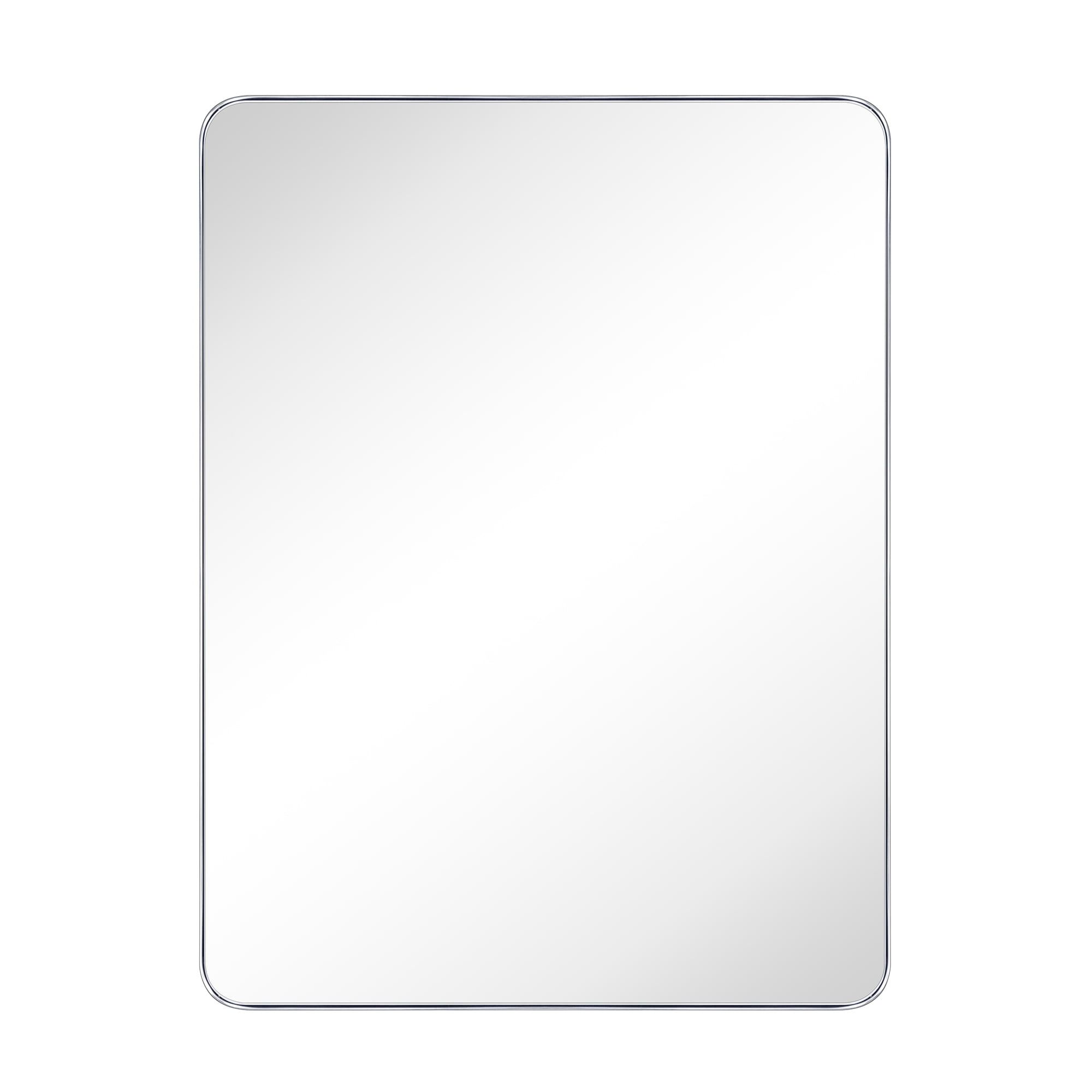 30" x 40" Silver Aluminum Rectangular Wall Mirror