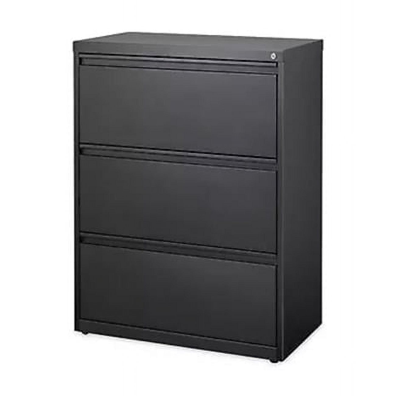 Black Steel 3-Drawer Lockable Lateral File Cabinet