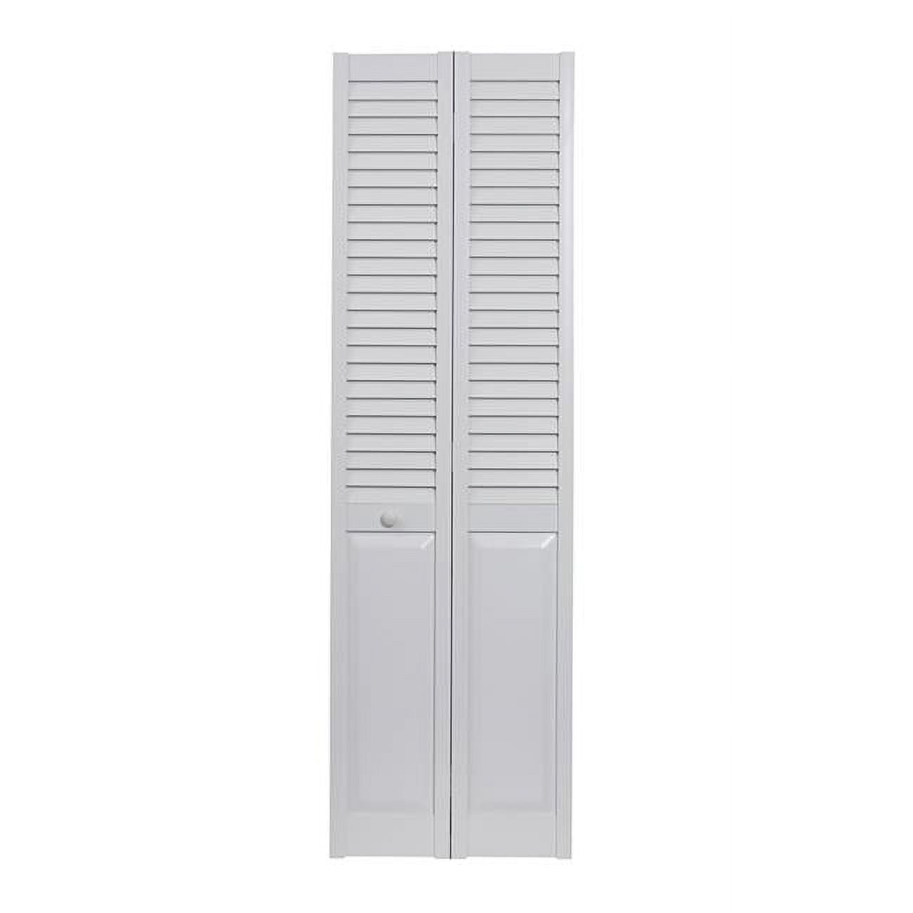 Seabrooke White PVC Louvered Bifold Closet Door