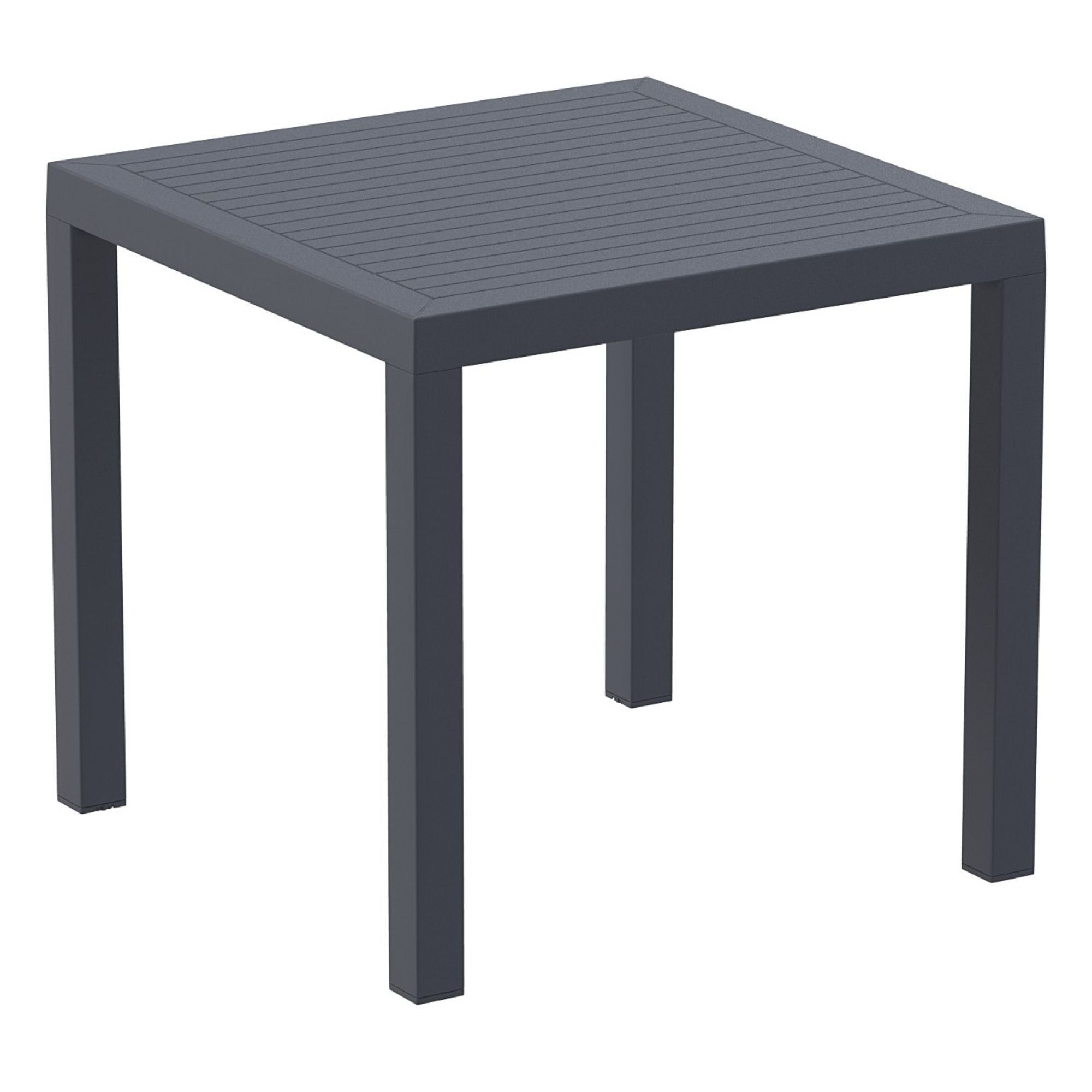 31.5" Gray Square Resin Outdoor Patio Dining Table