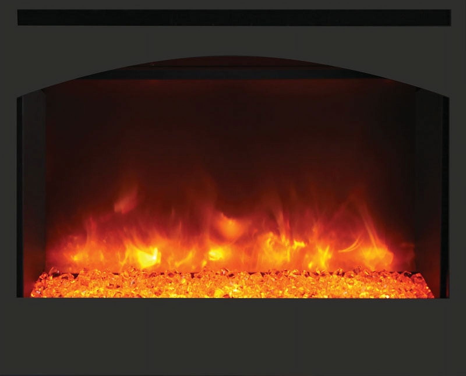 31'' Black Arch Steel Wall Mounted Electric Fireplace