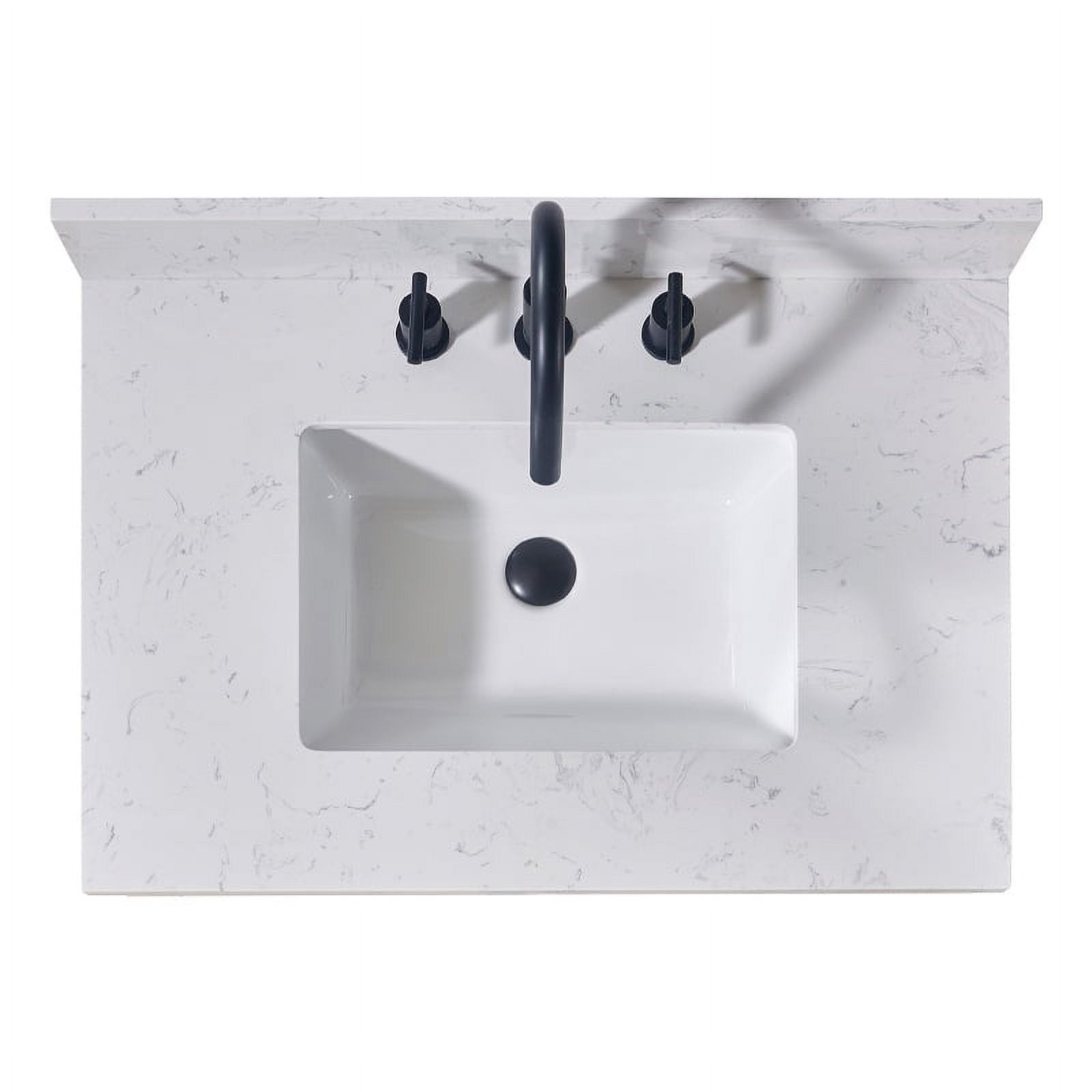 31 in Aosta White Stone Vanity Top with Sink