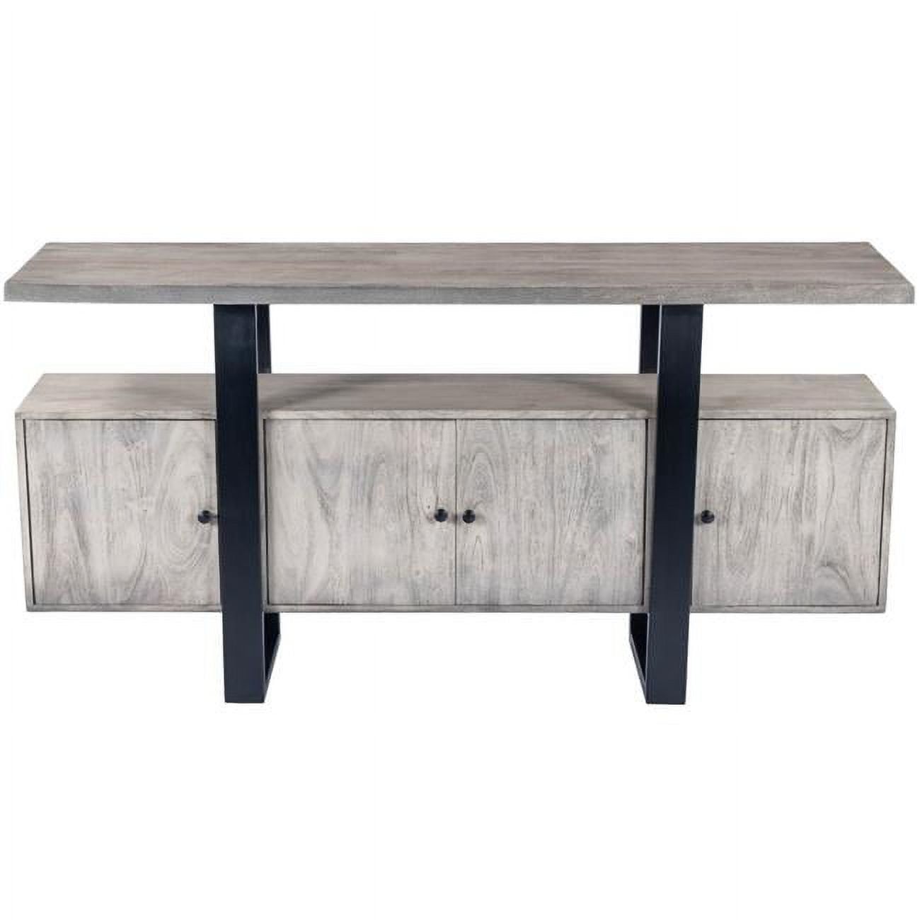 Raitis 31" x 63" Gray Acacia Wood and Metal Sideboard