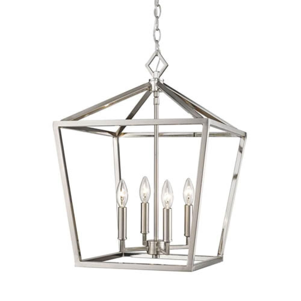 Sleek Satin Nickel 4-Light Island Pendant for Elegant Spaces