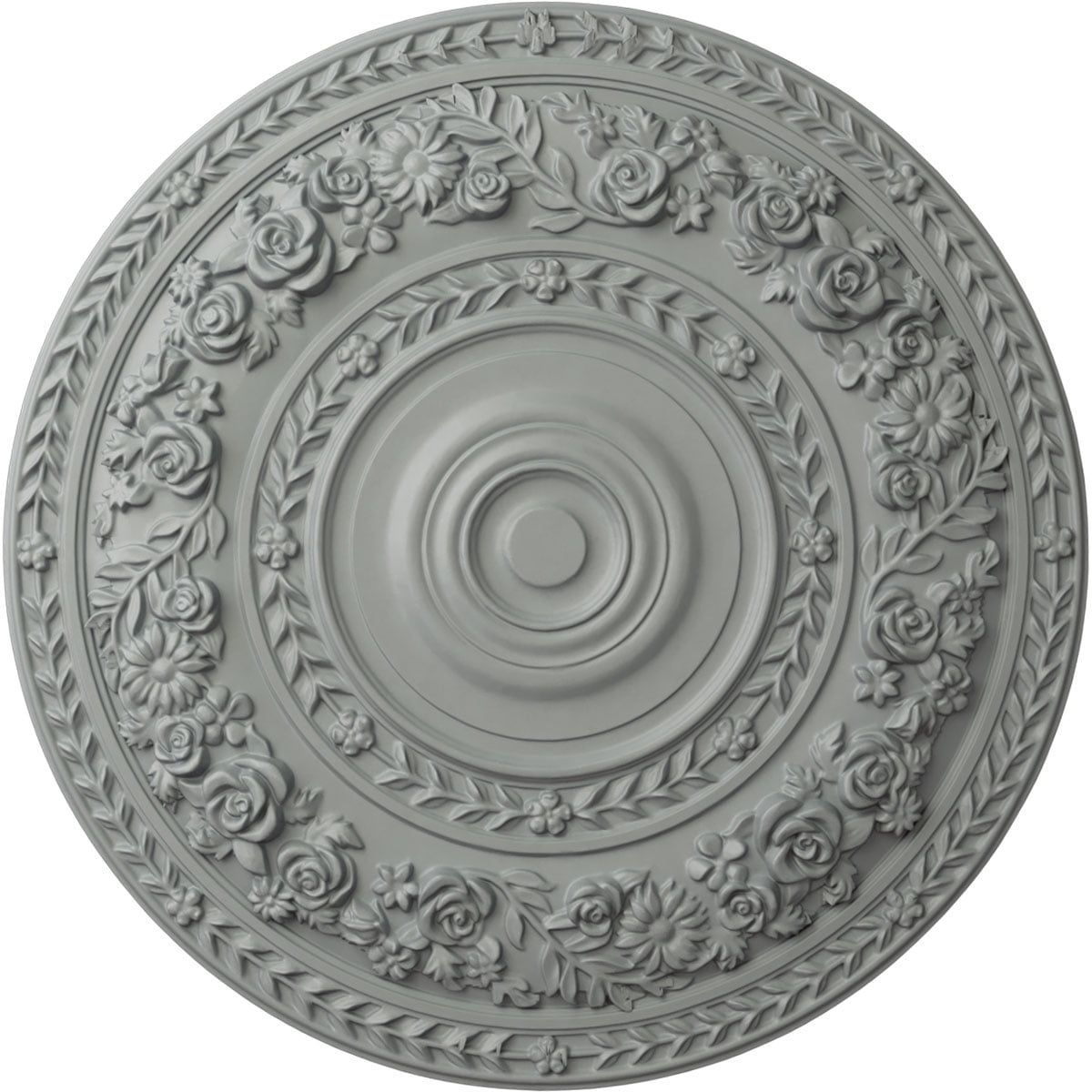 Gray 33.88" Urethane Rose Ceiling Medallion