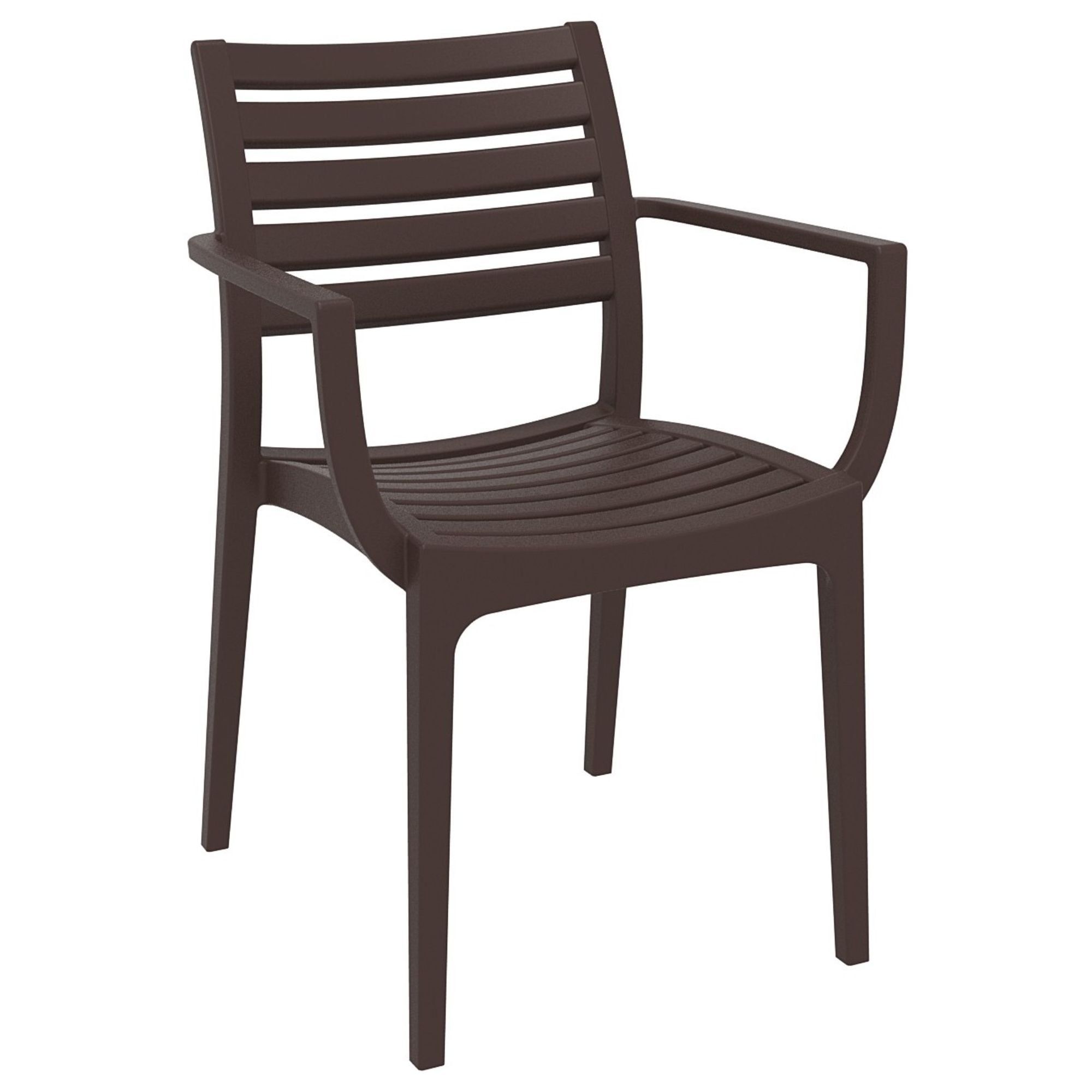 33" Brown Polypropylene Indoor/Outdoor Dining Chair