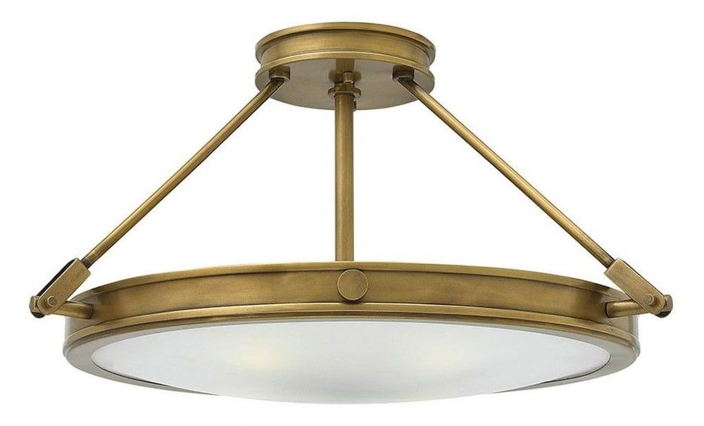 Heritage Brass 4-Light Etched Opal Glass Medium Semi-Flush Mount