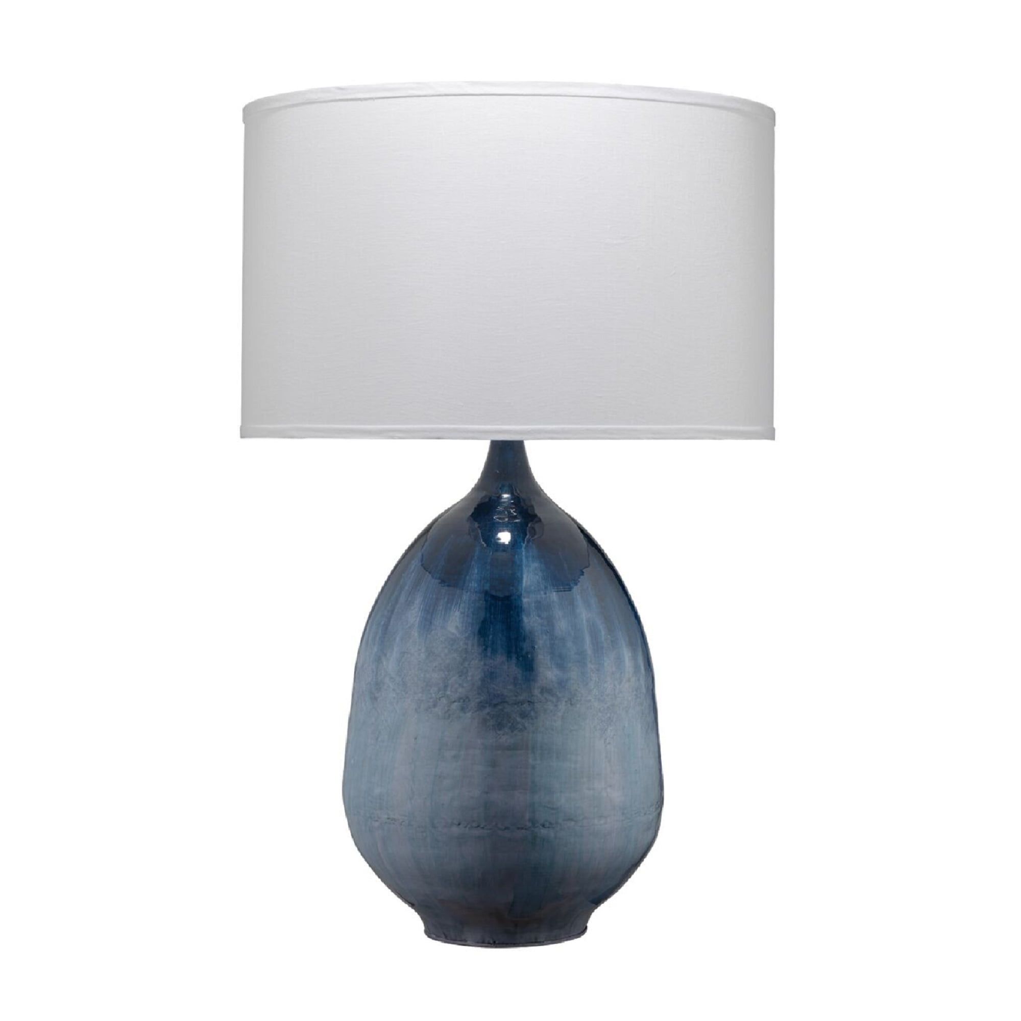 Blue Ombre Iron Table Lamp with Linen Shade