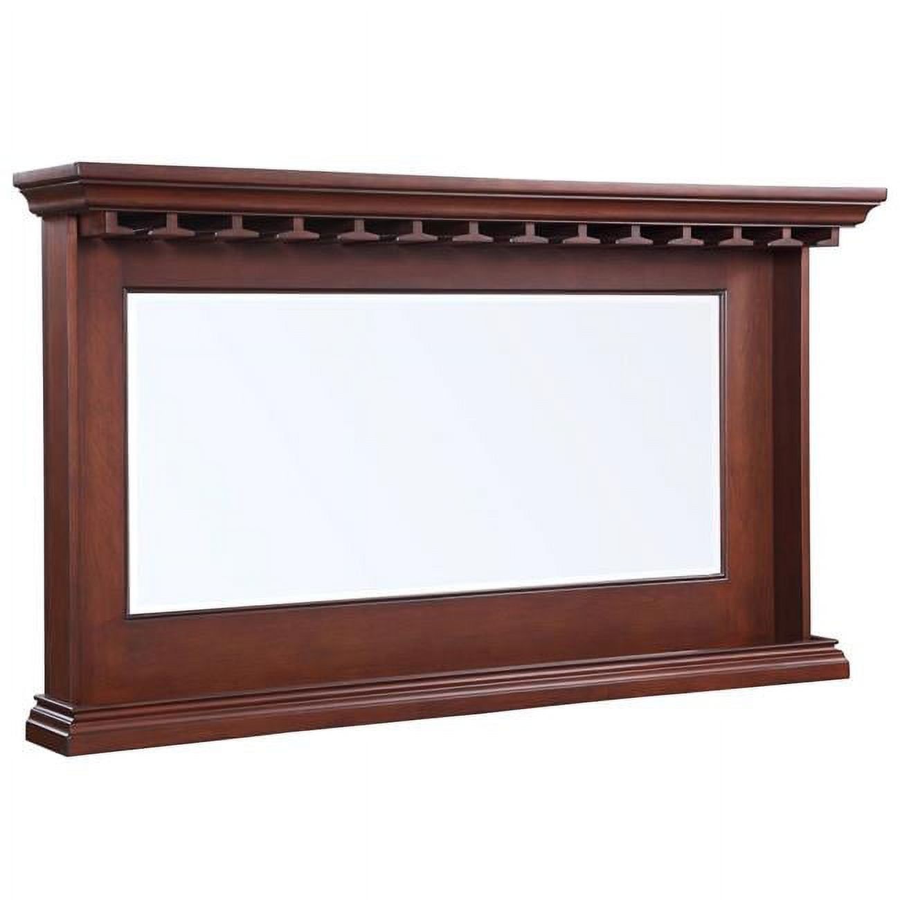 Elegant Seville Walnut Full-Length Bar Mirror with Stemware Storage